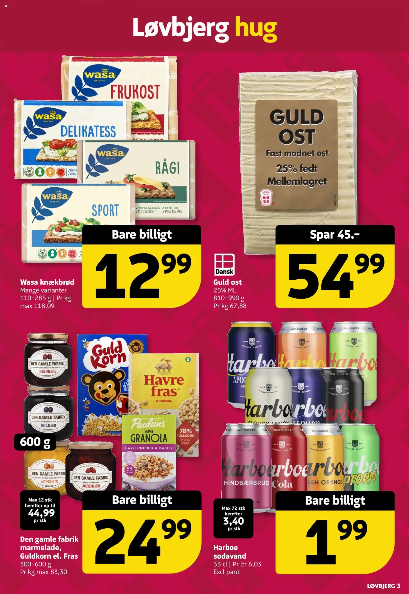 Løvbjerg tilbudsavis – gyldig fra 21.11.2025 | Side: 3 | Produkter: Jordbær, Sodavand, Hindbær, Marmelade