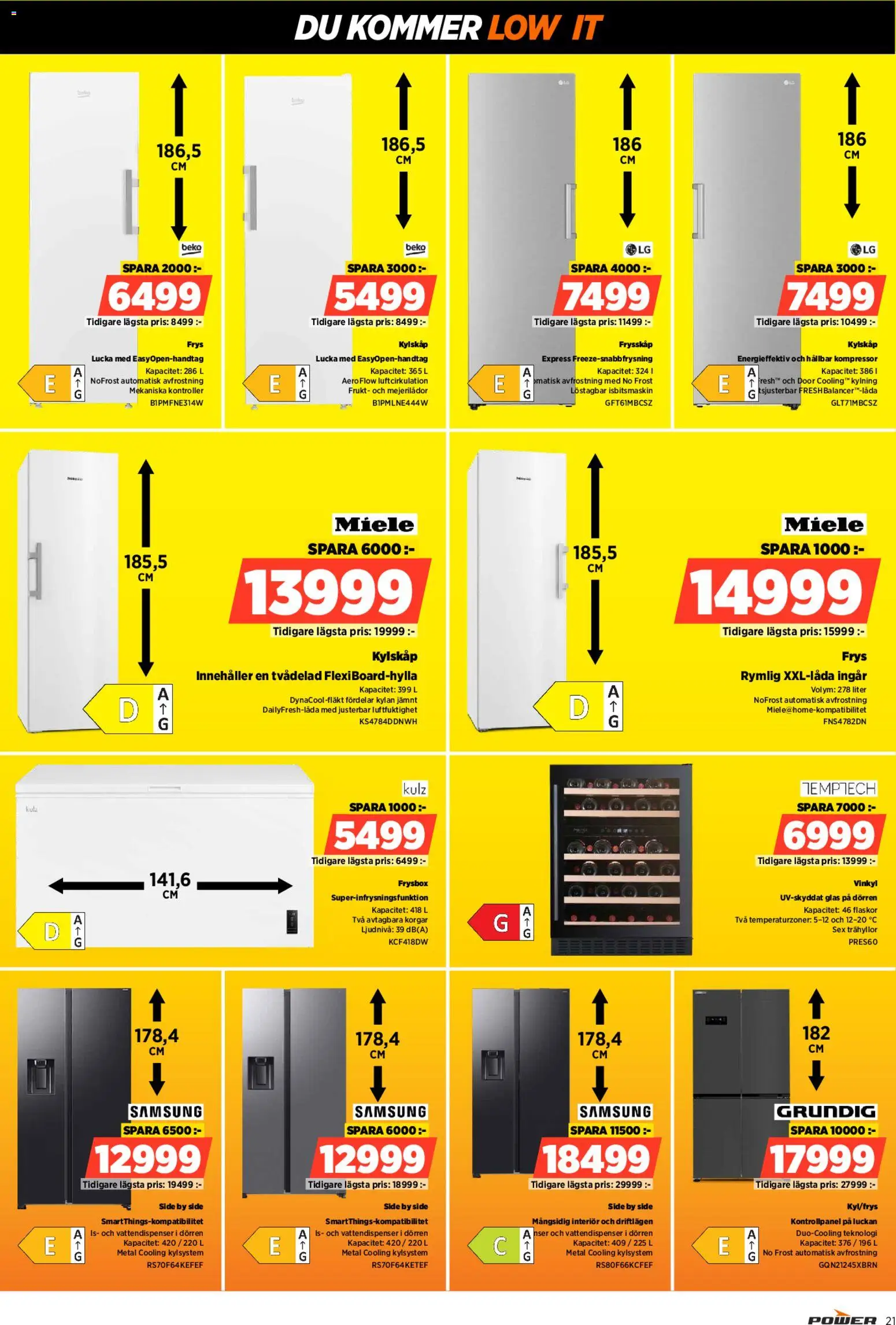 Power reklamblad aktuell från 05.01.2026 | Sida: 21 | Produkter: Vinkyl, Kompressor, Frysbox, Kylskåp
