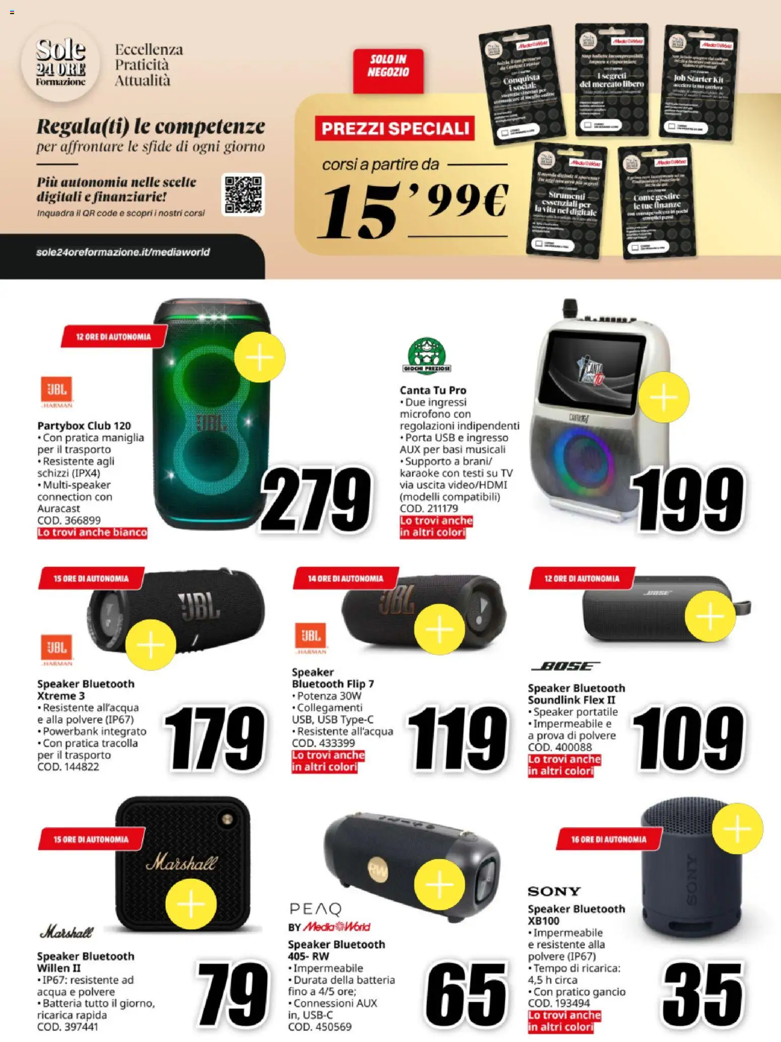 Volantino Media World del 12.11.2025 | Pagina: 19 | Prodotti: TV, Microfono, Speaker, Batteria