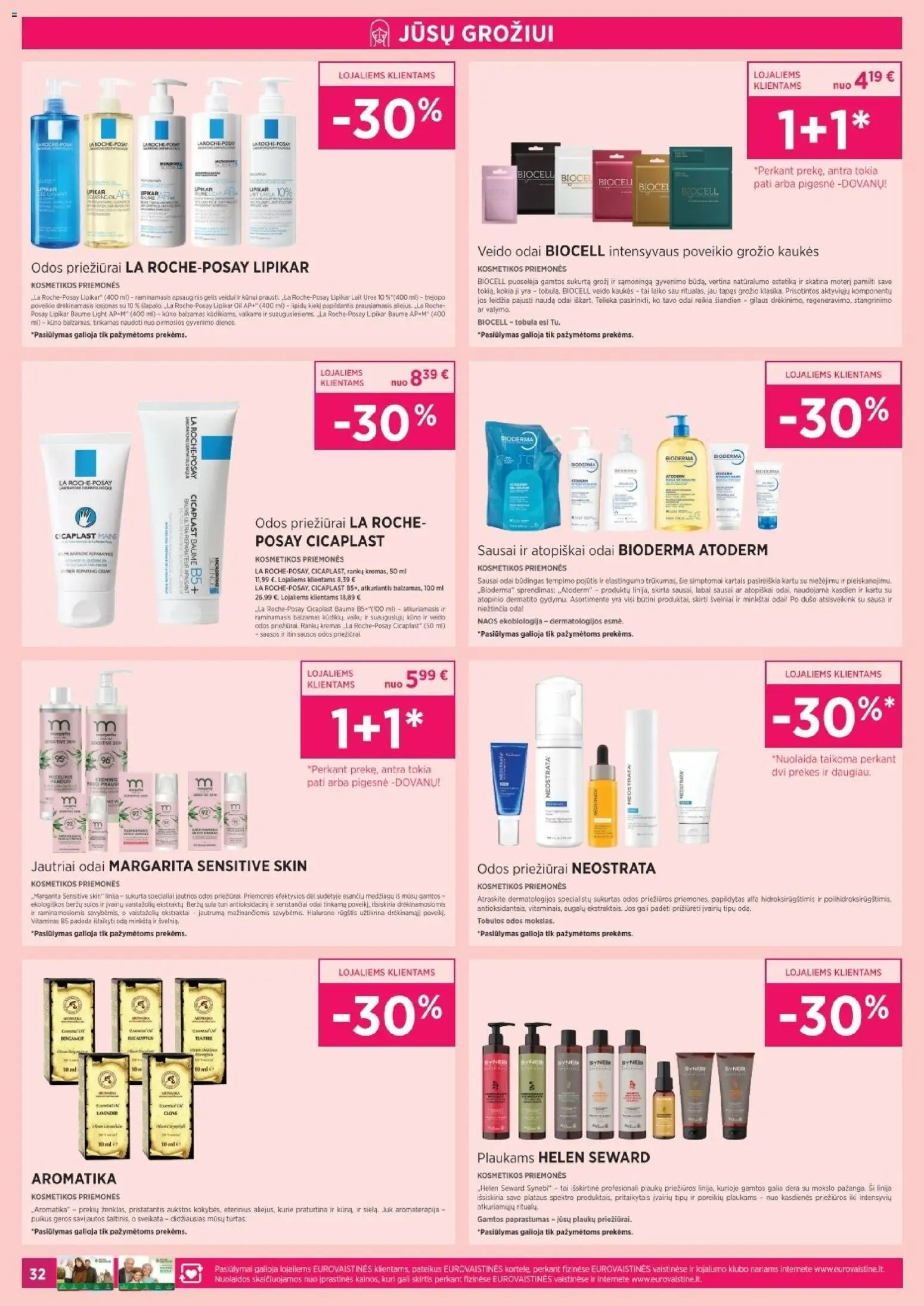 EUROVAISTINĖ akcijos nuo 01.11.2025 | Puslapis: 32 | Prekių: Balzamas, Kremas, Rankų kremas