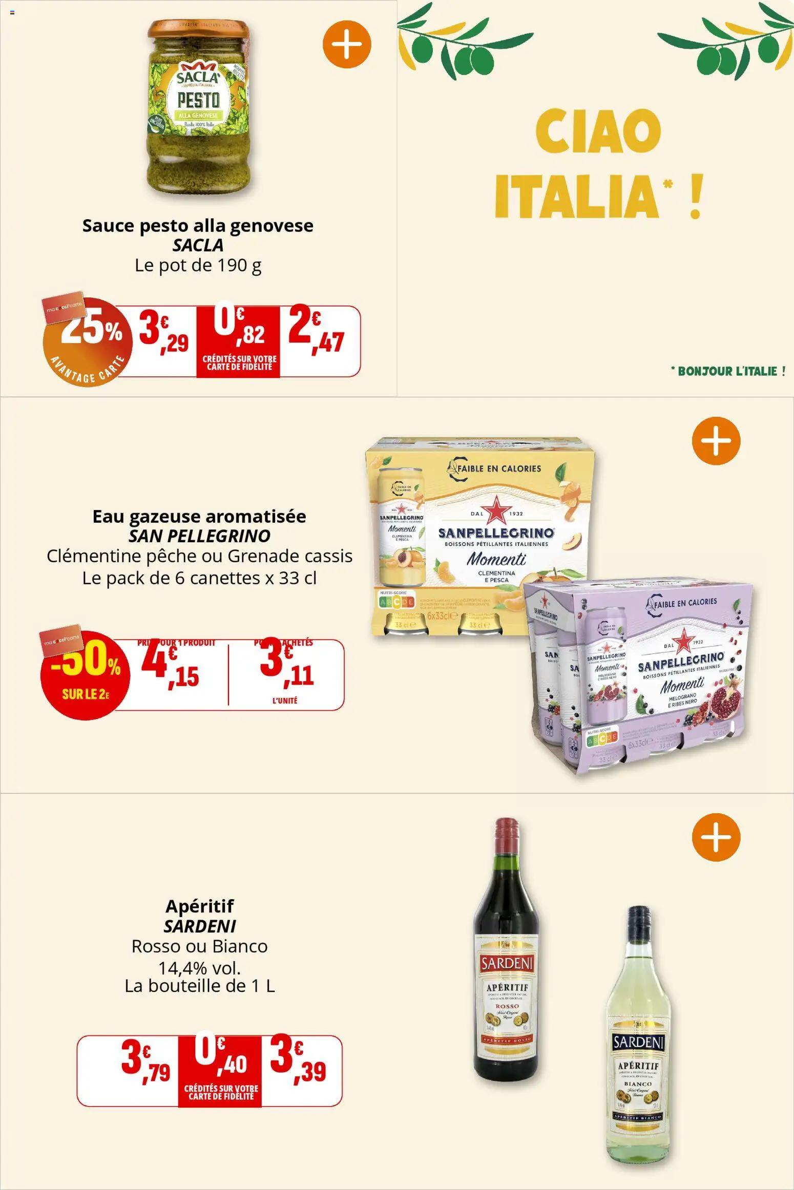 {H1} | Page: 7 | Produits: Cassis, Clémentine, Pêche, Eau gazeuse