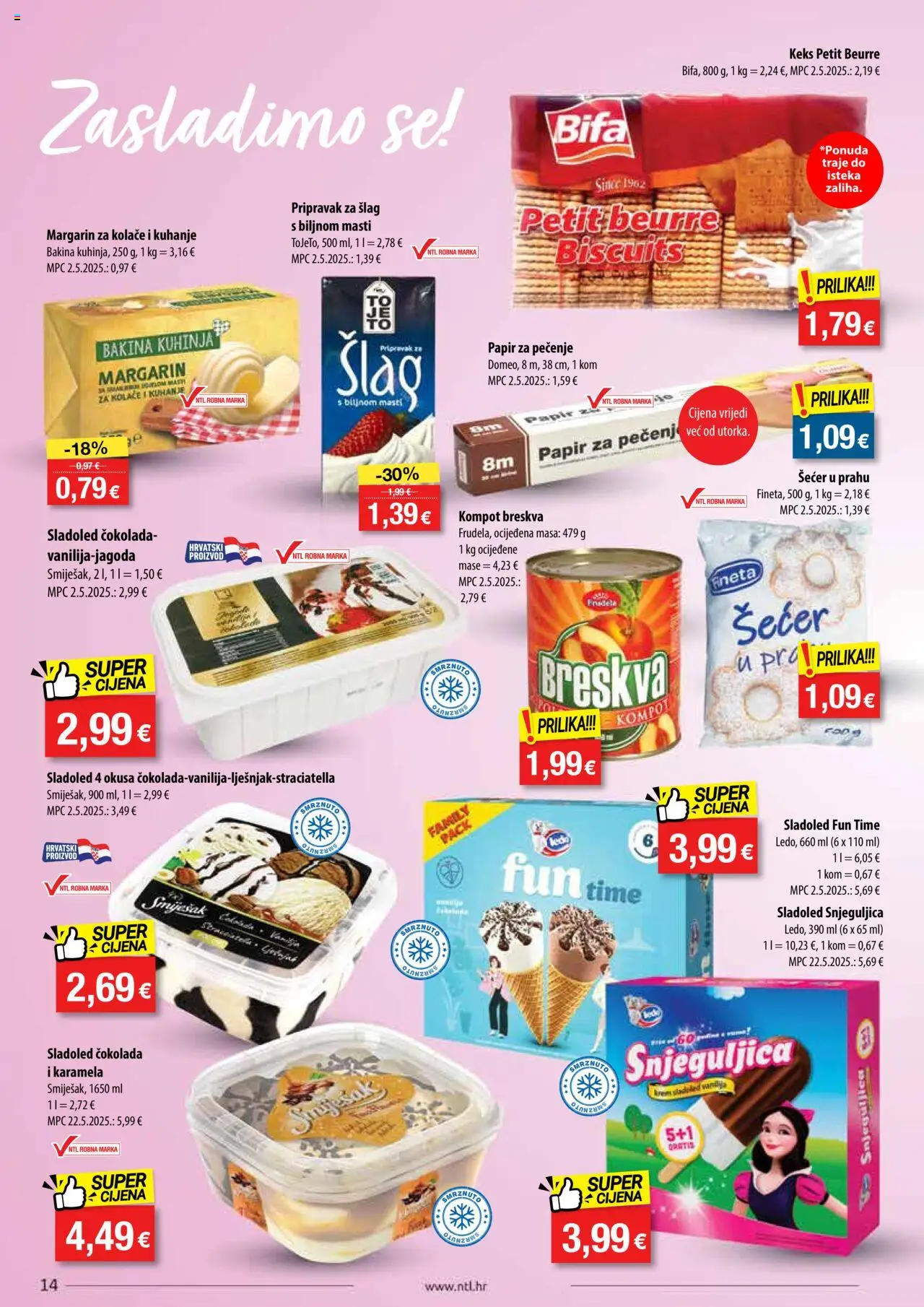 NTL katalog | vrijedi od 30.07.2025 | Stranica: 14 | Proizvodi: Čokolada, Sladoled, Šlag, Kompot