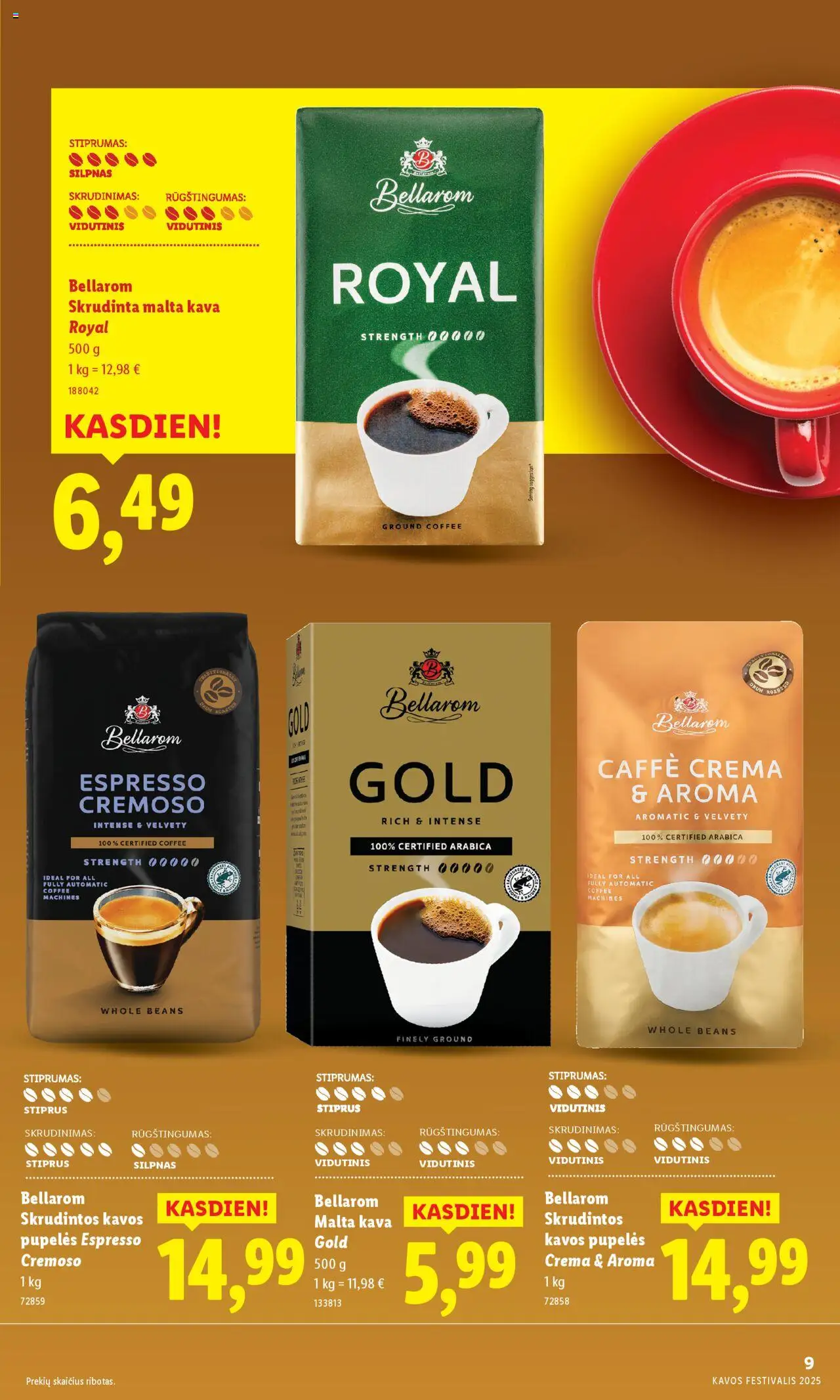LIDL akcijos nuo 08.09.2025 | Puslapis: 9 | Prekių: Pupelės, Kavos pupelės, Kava
