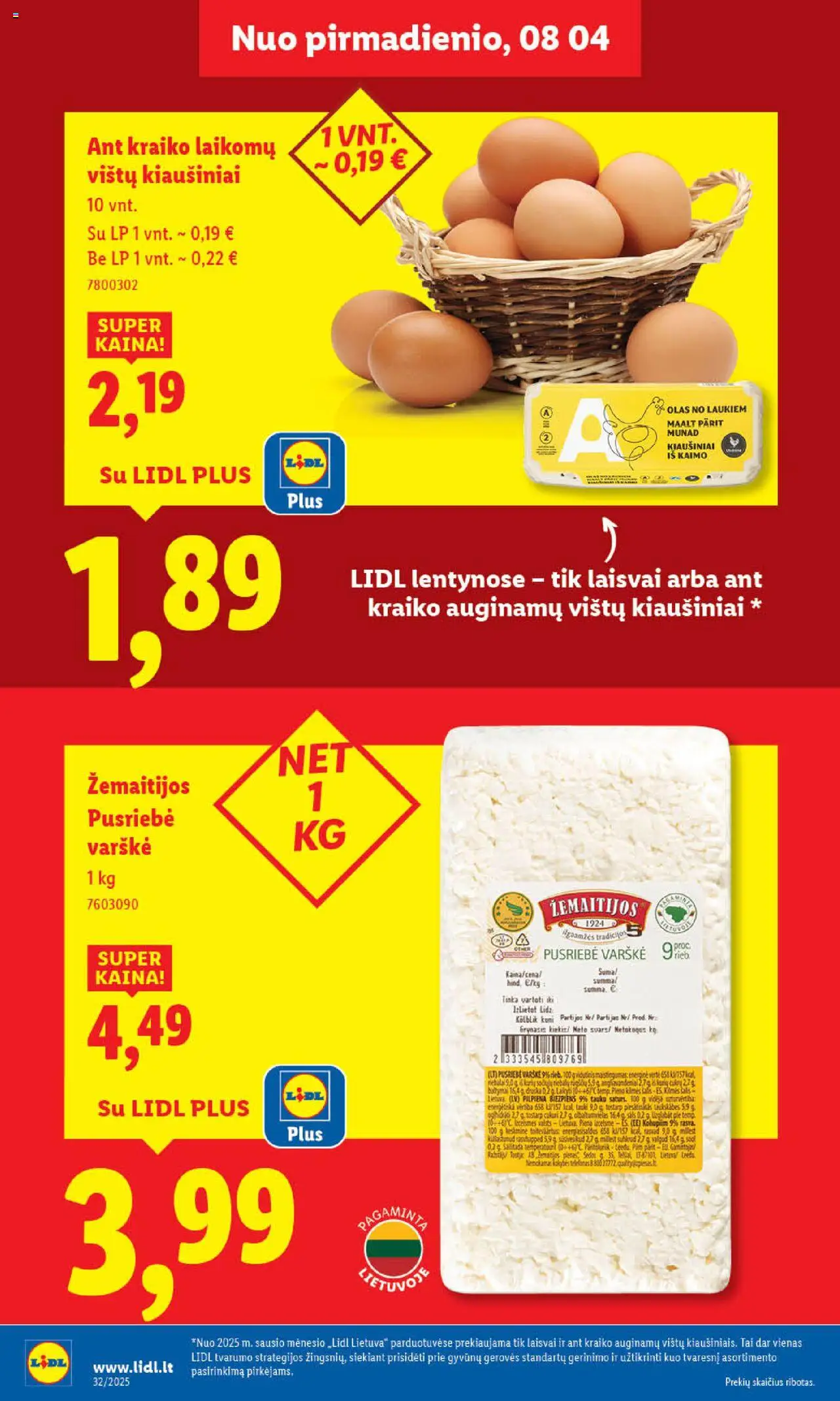 LIDL leidinys│galioja nuo 07.08.2025 | Puslapis: 36 | Prekių: Kiaušiniai, Varškė