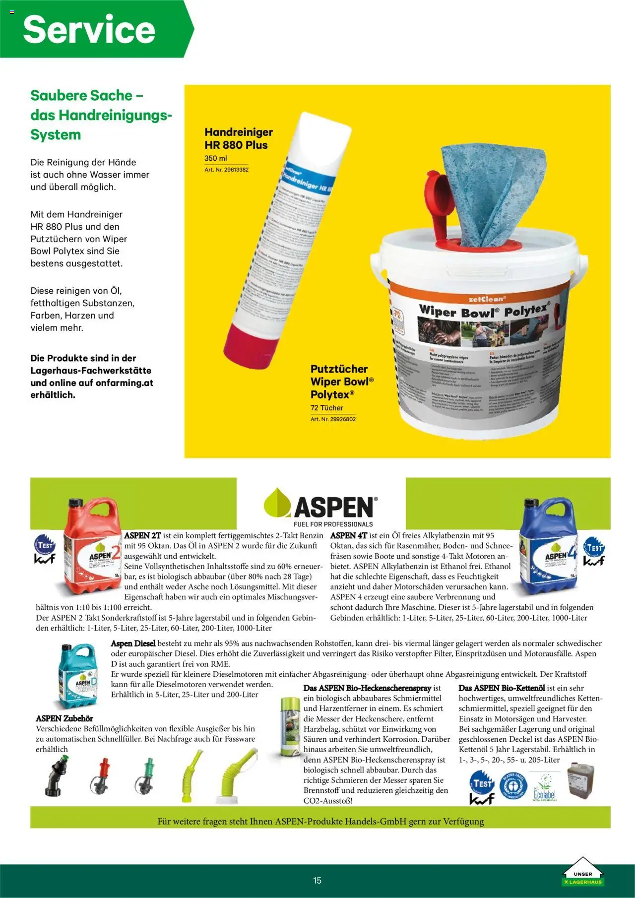 Lagerhaus - Kommunalfolder gültig ab 25.09.2025 | Seite: 15 | Produkte: Wasser, Öl