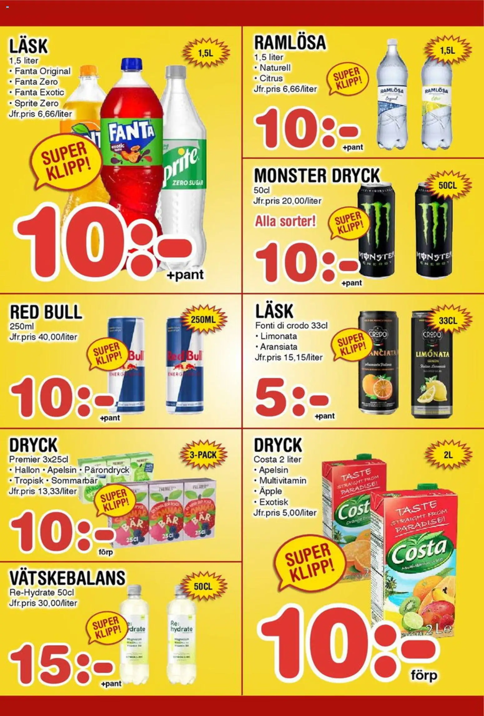 Nya Pulsen reklamblad aktuell från 15.12.2025 | Sida: 20 | Produkter: Red bull, Fanta, Sprite, Hallon