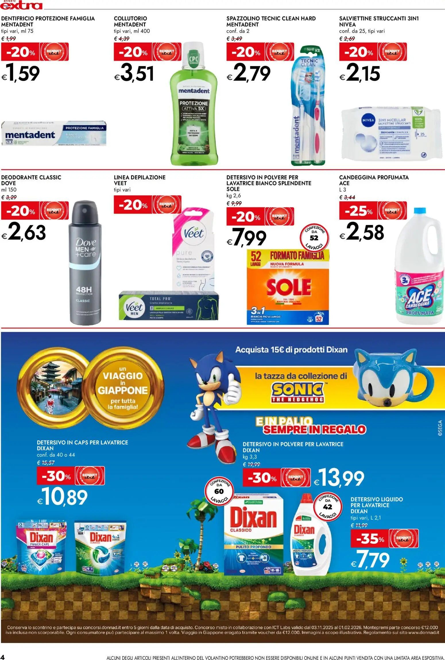 Volantino bennet del 27.12.2025 | Pagina: 4 | Prodotti: Dentifricio, Collutorio, Candeggina, Data