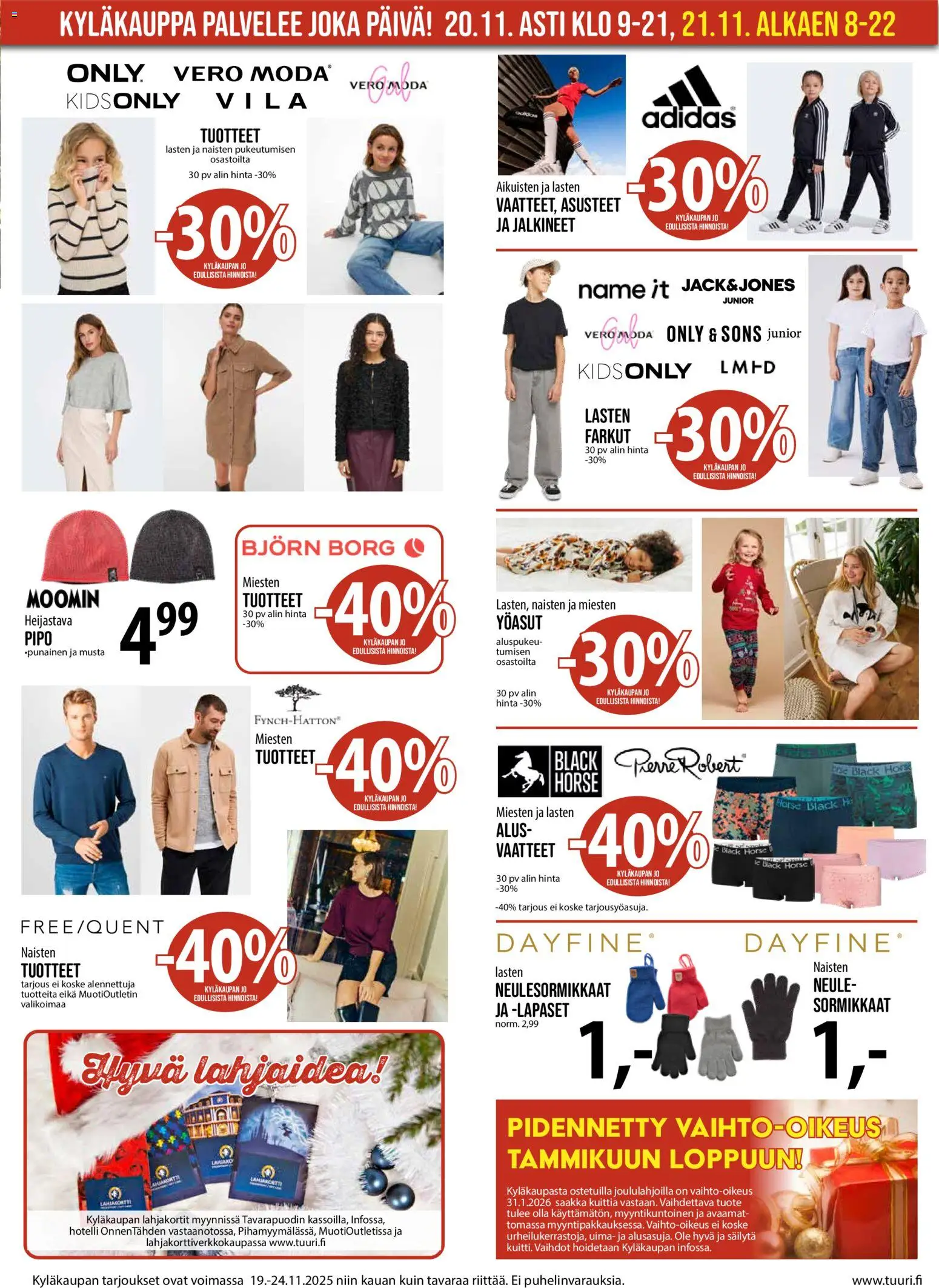 Tuuri tarjoukset – voimassa 19.11.2025 alkaen | Sivu: 6 | Tuotteet: Vaatteet, Pipo, Farkut, Lapaset