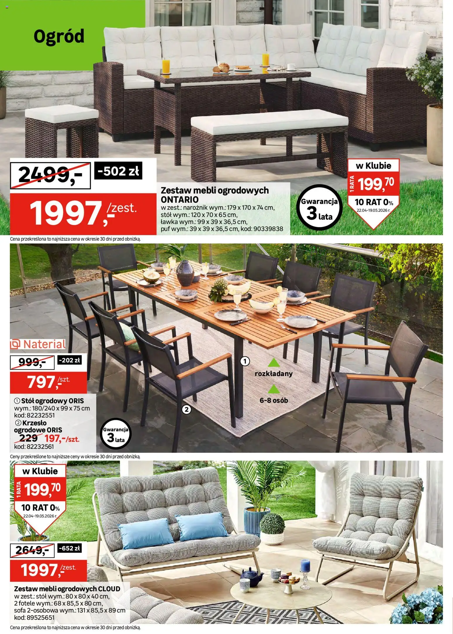 Leroy Merlin gazetka od 22.04.2026 | Strona: 2 | Produkty: Sofa, Stół, Krzesło ogrodowe, Stół ogrodowy