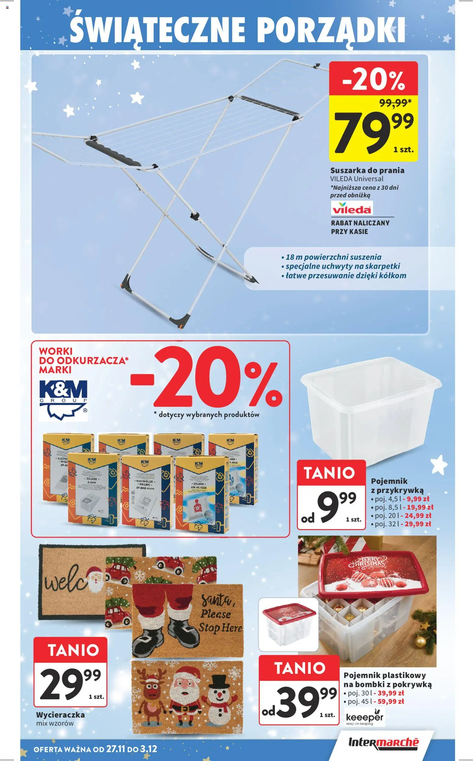Intermarche Black Friday od 27.11.2025 | Strona: 22 | Produkty: Skarpetki, Suszarka, Wycieraczka, Vileda