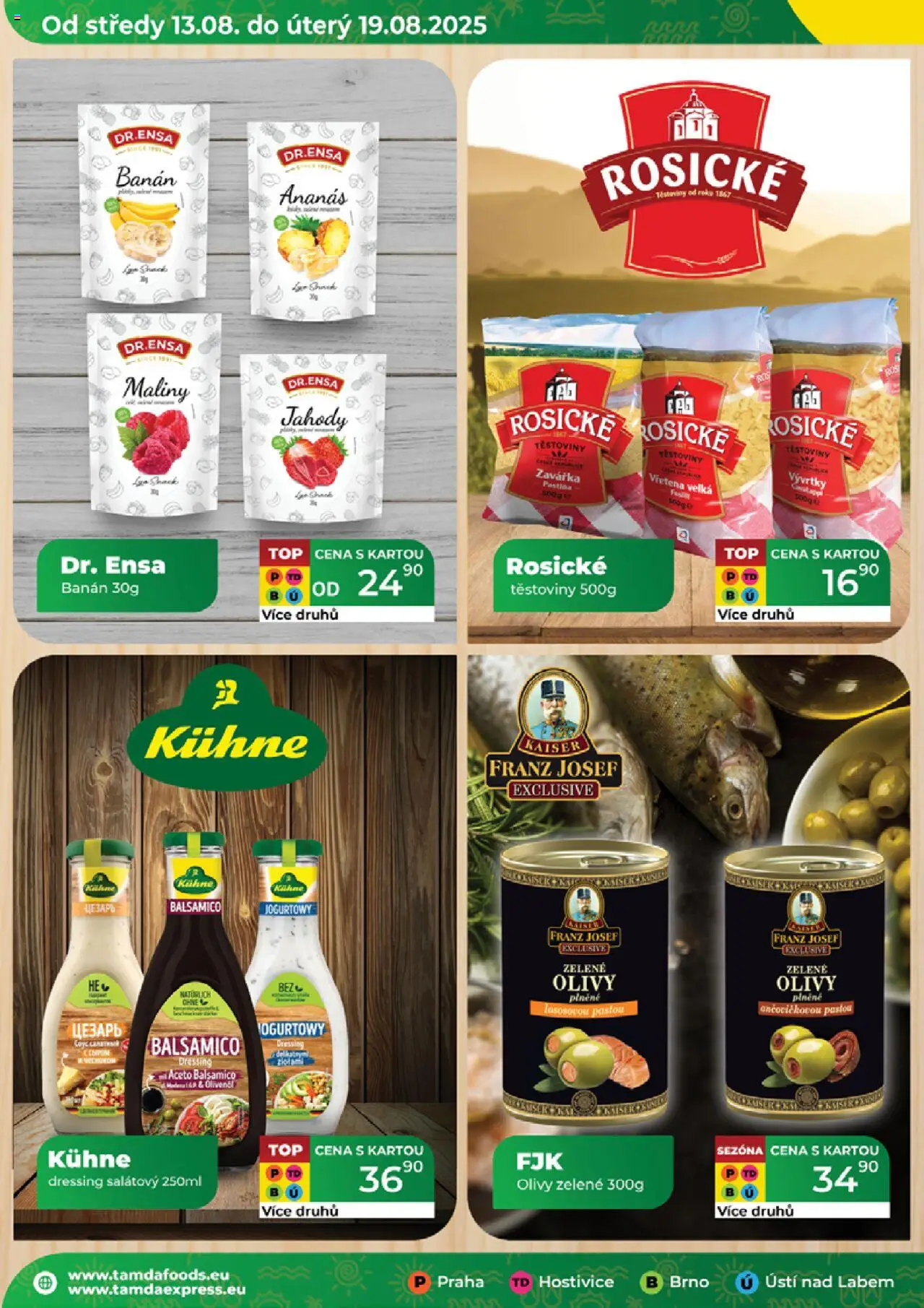 Tamda Foods leták od 13.08.2025 | Strana: 12 | Produkty: Těstoviny, Banán, Maliny, Olivy