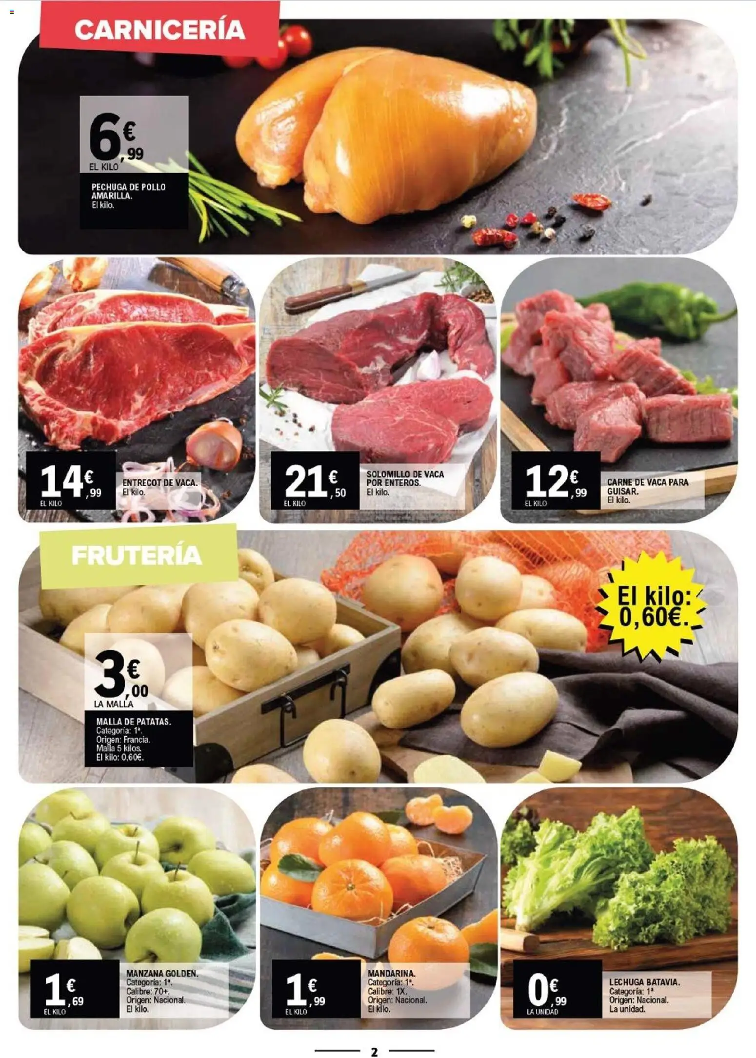 E.Leclerc Mas Barato │ válido desde el 04.03.2026 | Página: 2 | Productos: Carne de vaca, Manzana