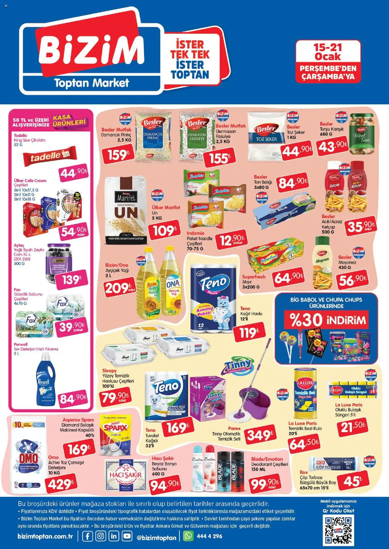 Bizim Toptan Katalog - 15.01.2026 tarihinden itibaren geçerlidir | Sayfa: 2 | Ürünler: Çöp torbası, Tuvalet, Mayonez, Kasa