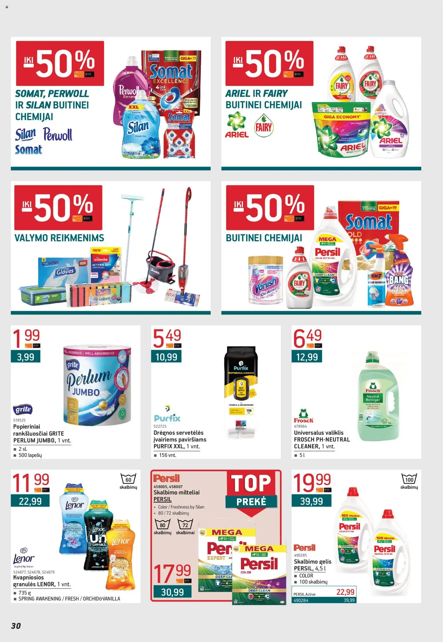 ERMITAŽAS akcijos nuo 02.02.2026 | Puslapis: 30 | Prekių: Skalbimo milteliai