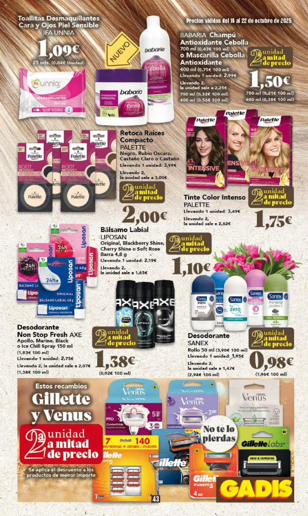 Gadis folleto │ válido desde el 16.10.2025 | Página: 43 | Productos: Champú, Té, Παγωμένο τσάι, Bálsamo labial