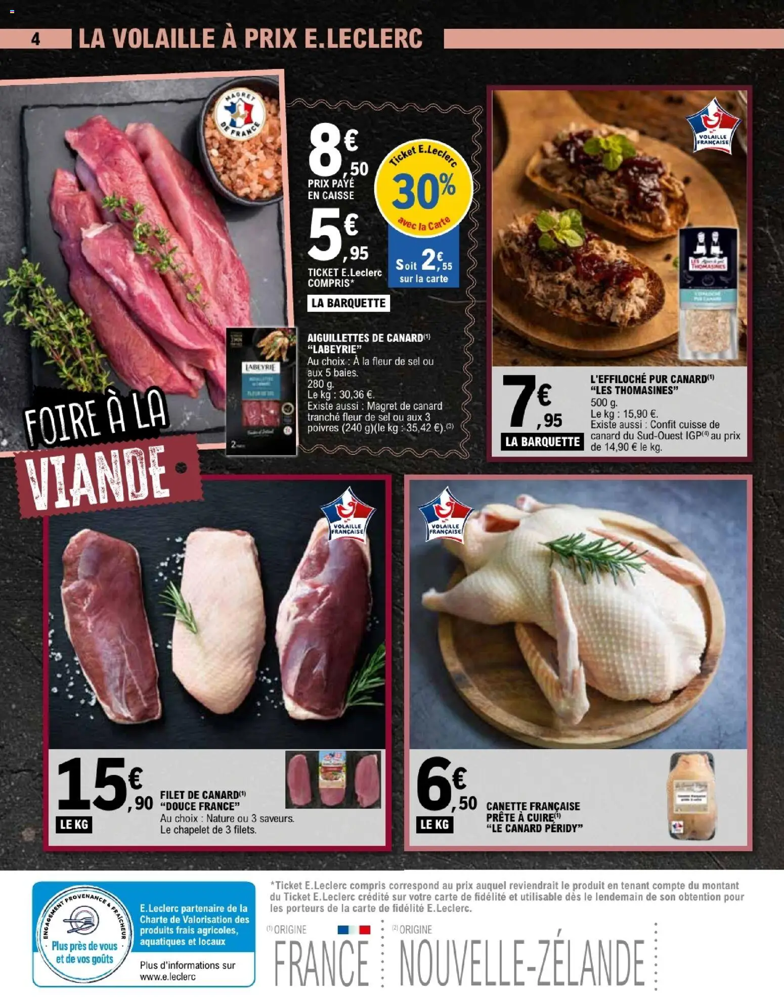 {H1} | Page: 4 | Produits: Magret de canard, Volaille, Sel, Viande