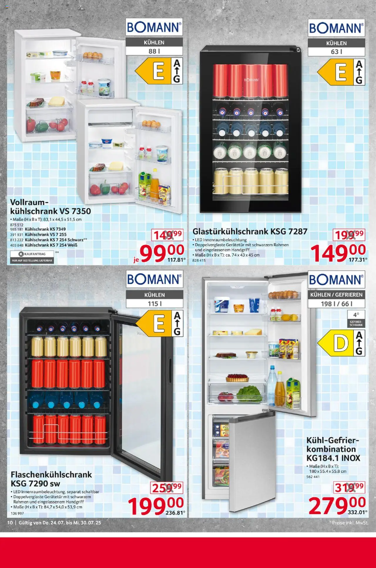 Selgros  Non Food - gültig ab dem 24.07.2025 | Seite: 10 | Produkte: Schrank, Kühlschrank