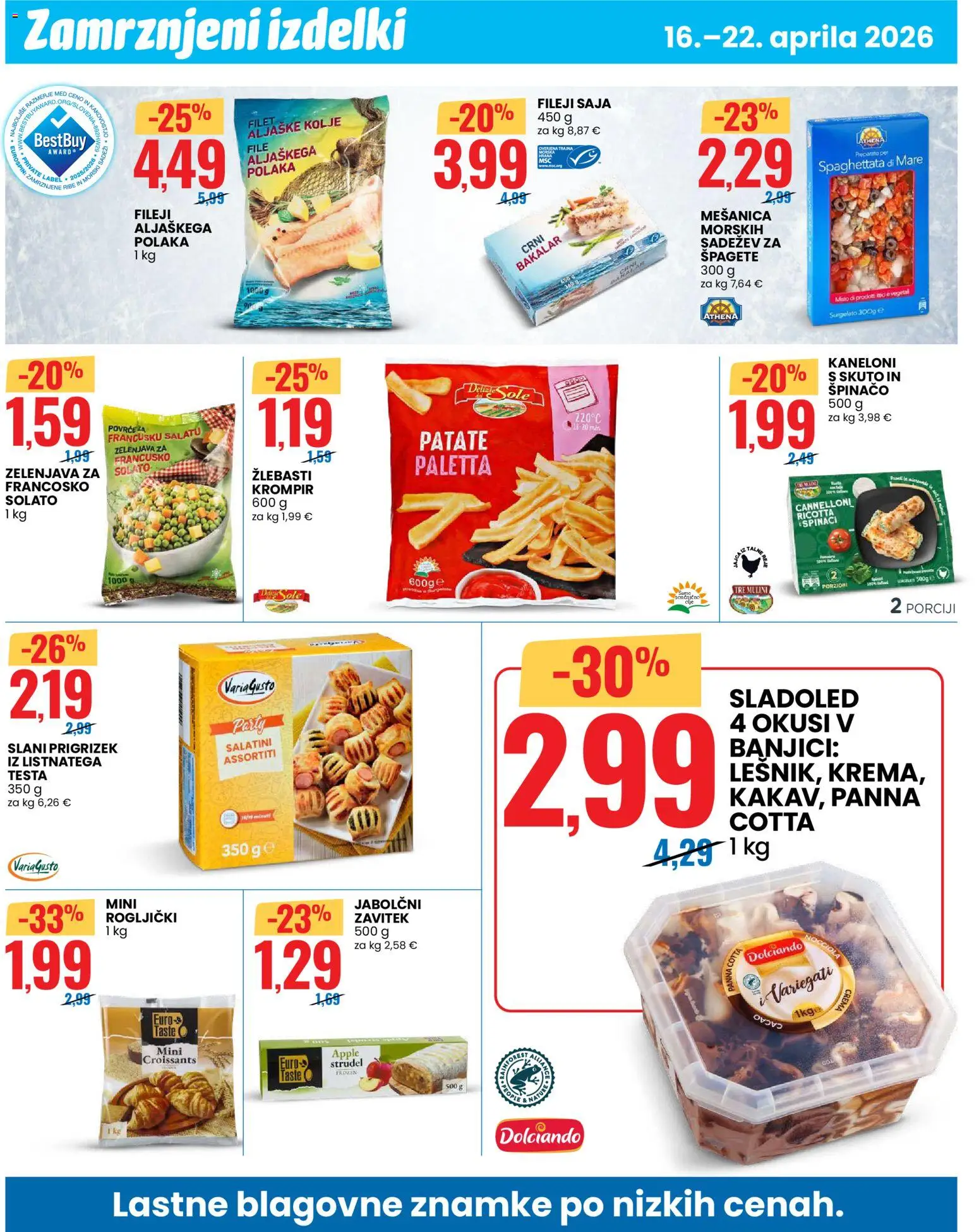 Novi Eurospin katalog ponudbe – veljaven od 16.04.2026 | Stran: 4 | Izdelki: Ribe, Sladoled, Krompir, Zelenjava