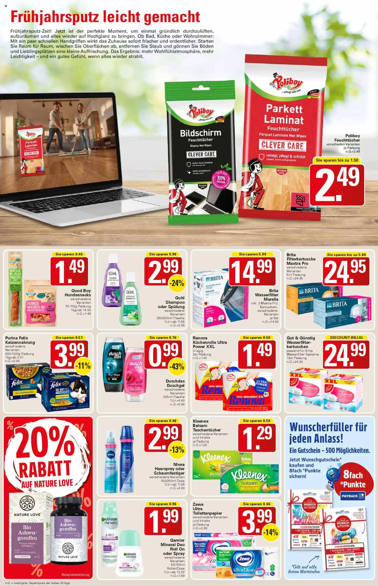 WEZ Prospekt 	 – gültig ab 02.03.2026 | Seite: 14 | Produkte: Spülung, Duschdas, Fleisch, Küchenrolle