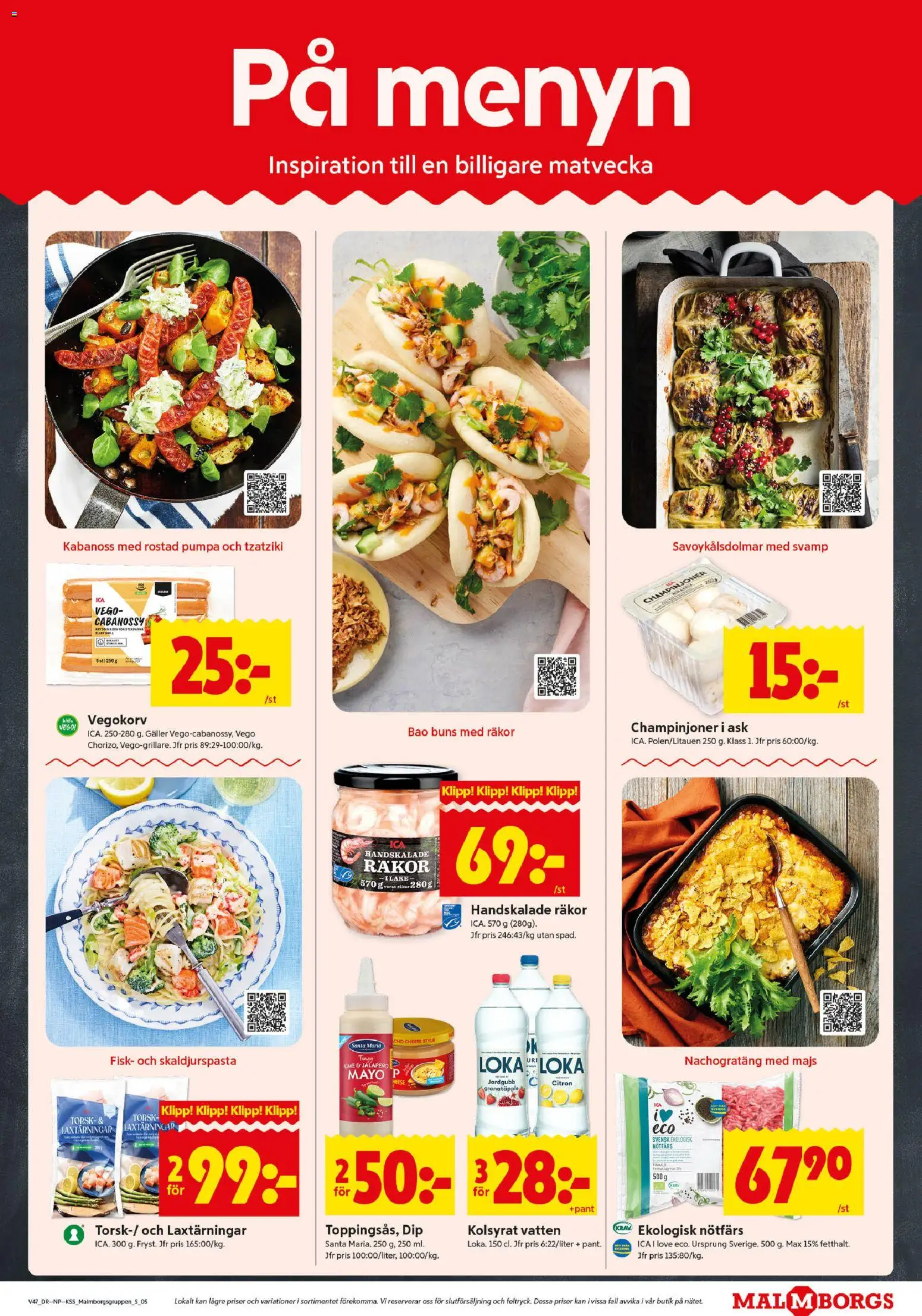 ICA Kvantum reklamblad aktuell från 17.11.2025 | Sida: 5 | Produkter: Nötfärs, Champinjoner, Lime, Pumpa
