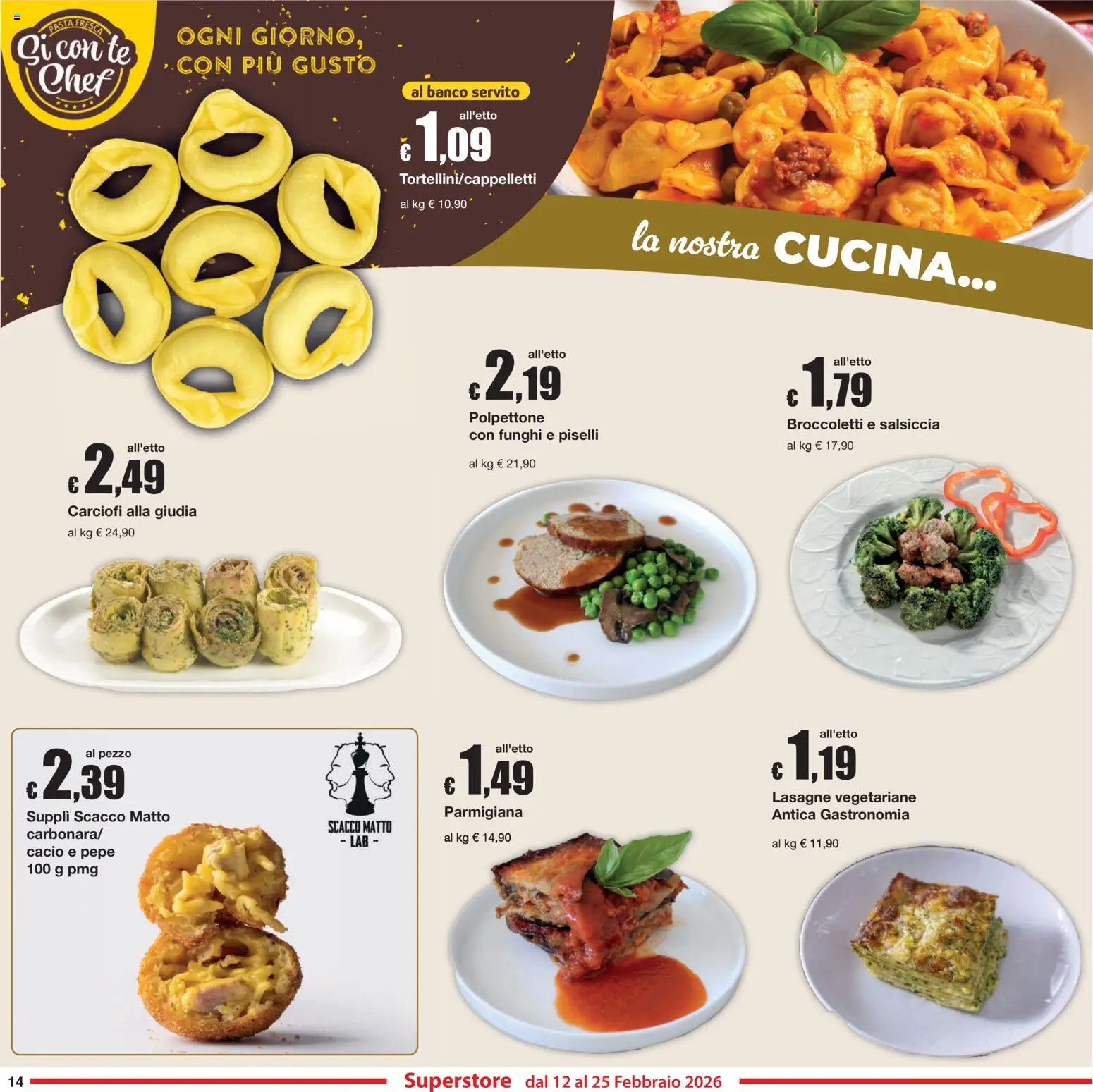 Volantino Sì con Te del 12.02.2026 | Pagina: 14 | Prodotti: Tè, Pepe, Broccoletti, Carciofi