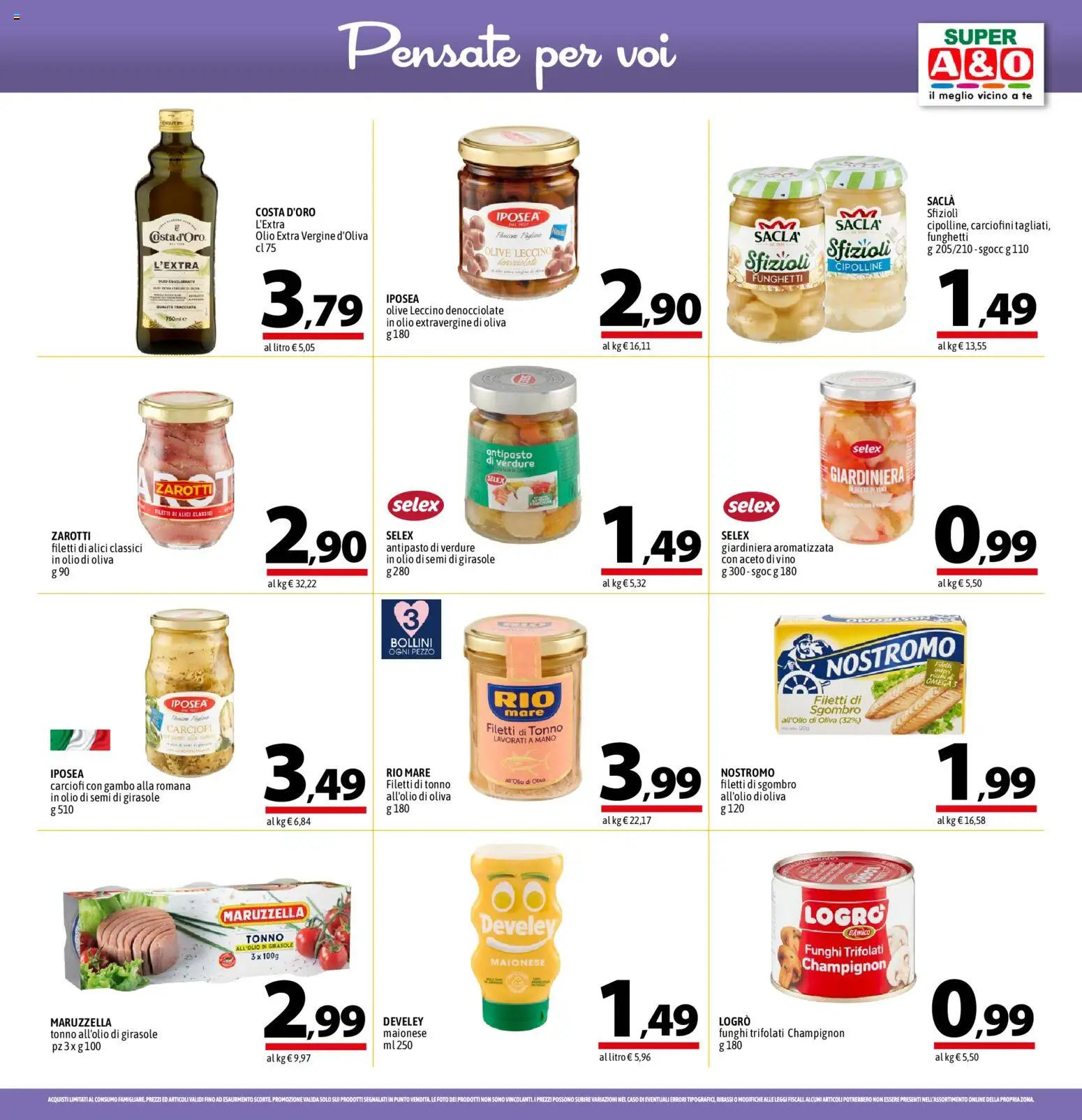 Volantino A&O del 26.03.2026 | Pagina: 9 | Prodotti: Olio, Funghi, Sgombro, Olio di semi di girasole