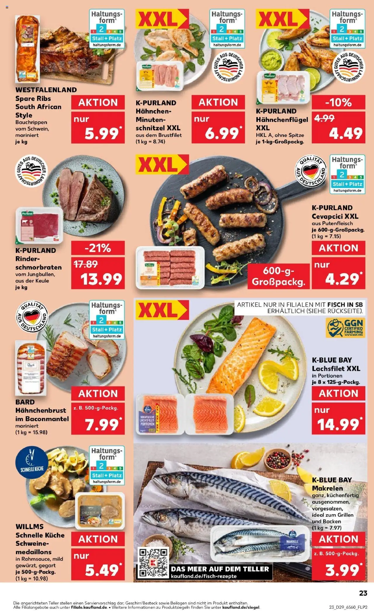 Kaufland prospekt Kerpen	 - gültig ab dem 16.07.2025 | Seite: 23 | Produkte: Spare ribs, Cevapcici, Schnitzel, Hahnchenbrust