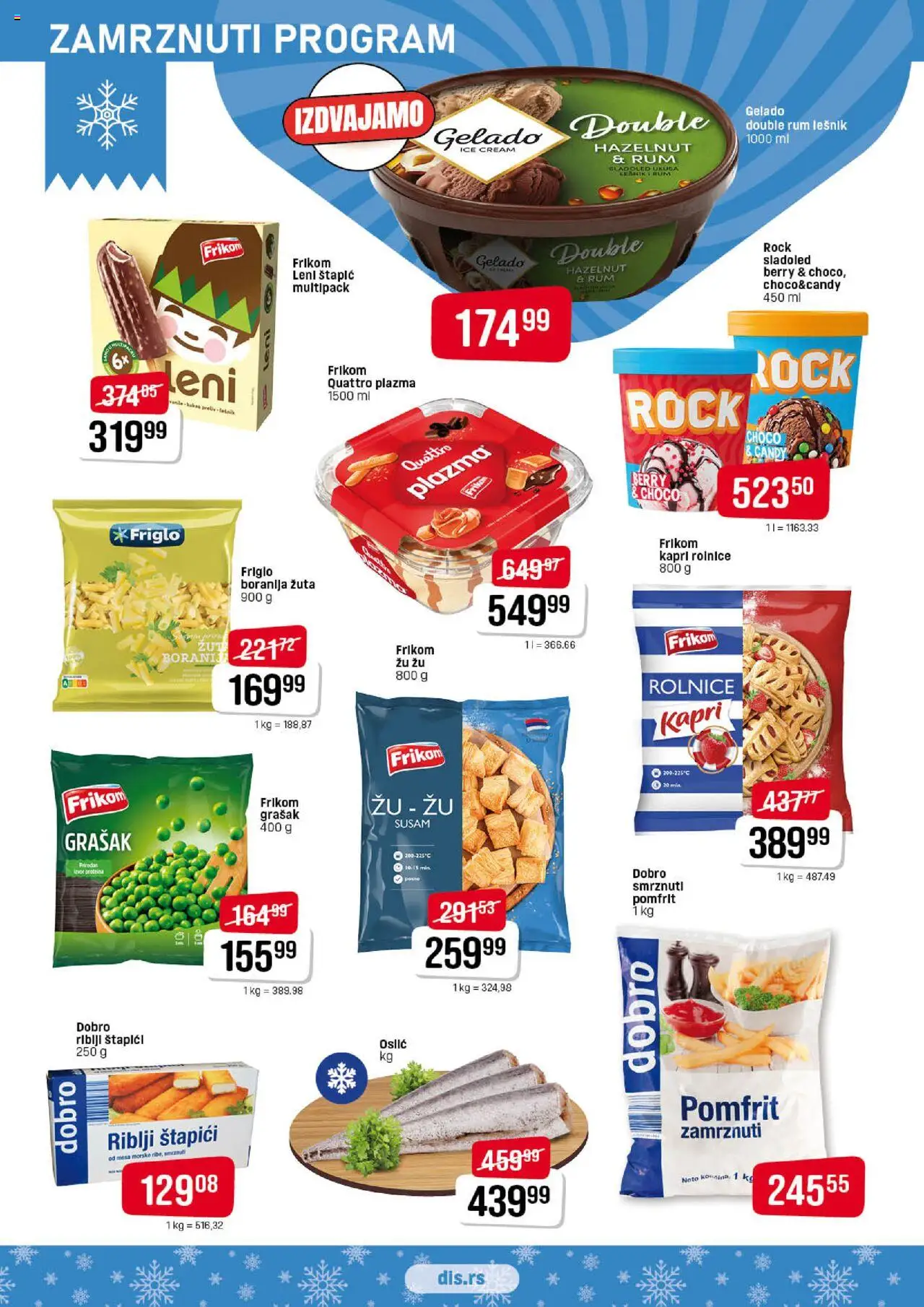 Super DIS katalog - važi od 25.09.2025 | Strana: 4 | Proizvode: Grašak, Riblji štapići, Plazma, Pomfrit