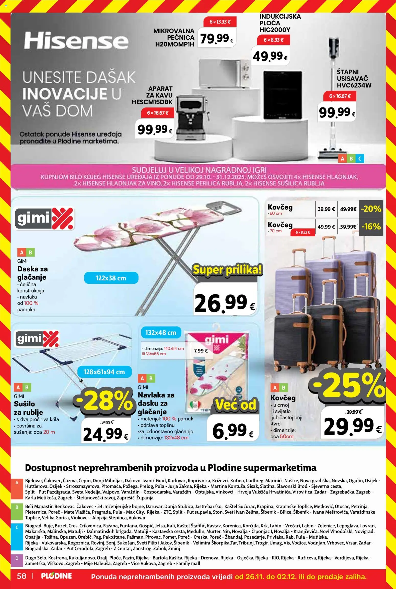 Plodine katalog | vrijedi od 26.11.2025 | Stranica: 58 | Proizvodi: Usisavač, Hladnjak, Pećnica, Mikrovalna pećnica