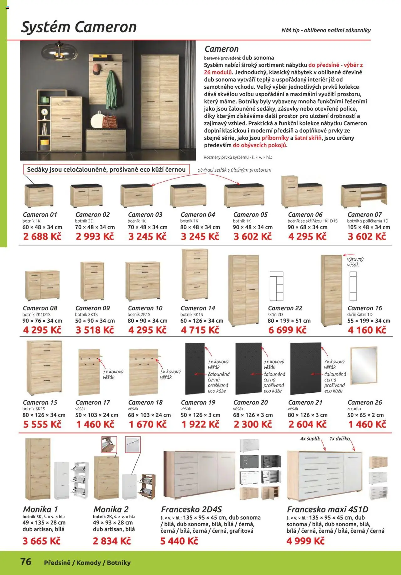 ORFA nábytek katalog 2025-2026 od 01.10.2025 | Strana: 76 | Produkty: Komody, Nábytek, Zrcadlo, Skříň