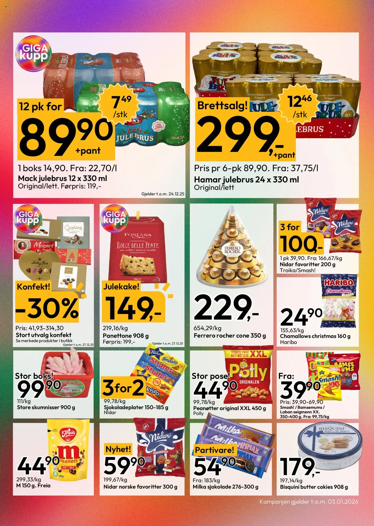 {H1} | Side: 3 | Produkter: Теніска, Sjokolade, Boks, Peanøtter