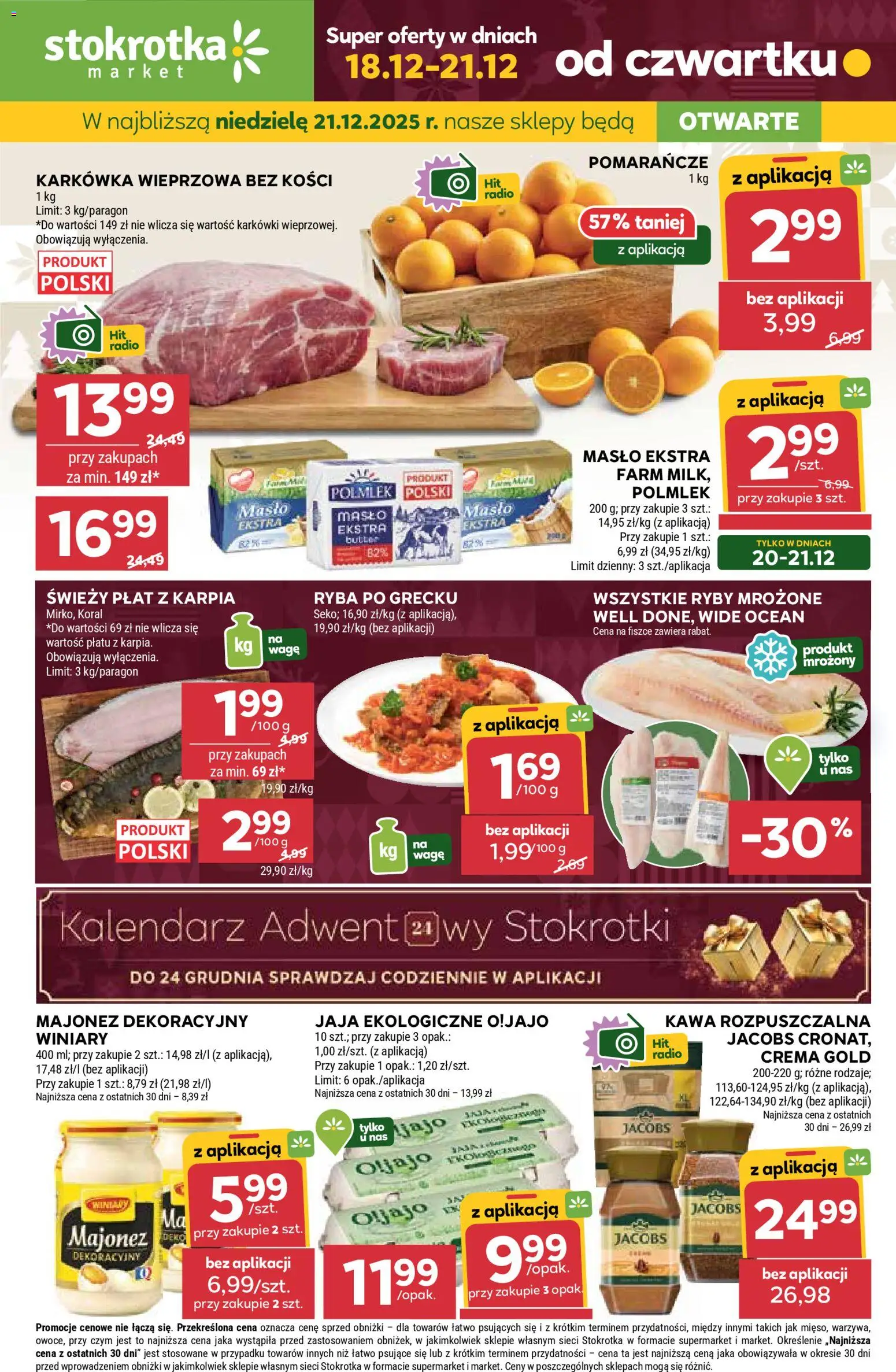 Stokrotka Gazetka - Market od 18.12.2025 | Strona: 1 | Produkty: Stokrotka, Kawa rozpuszczalna, Kawa, Ryby