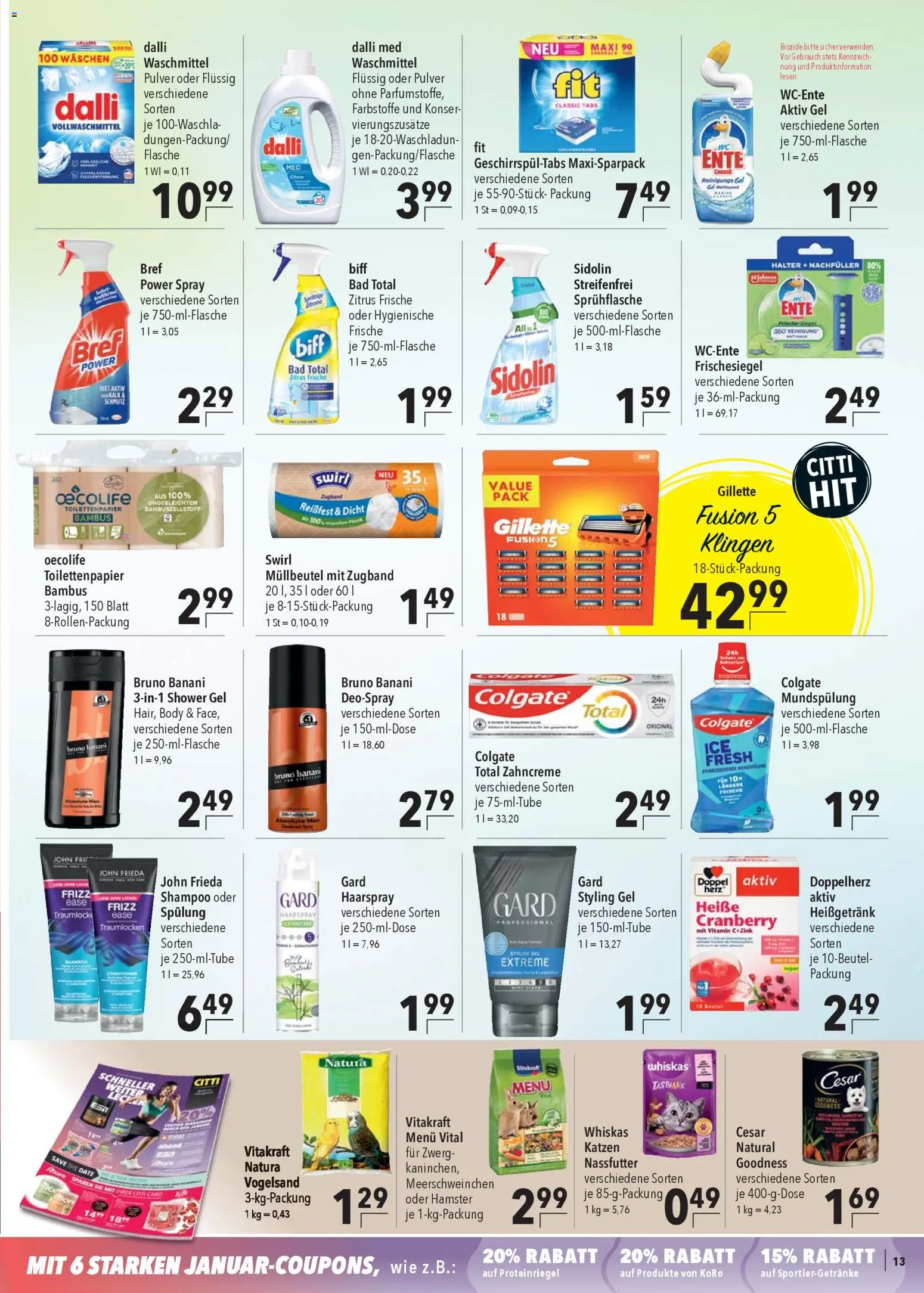 CITTI Markt Prospekt 	 – gültig ab 14.01.2026 | Seite: 13 | Produkte: Bad, Spülung, Deospray, Whiskas