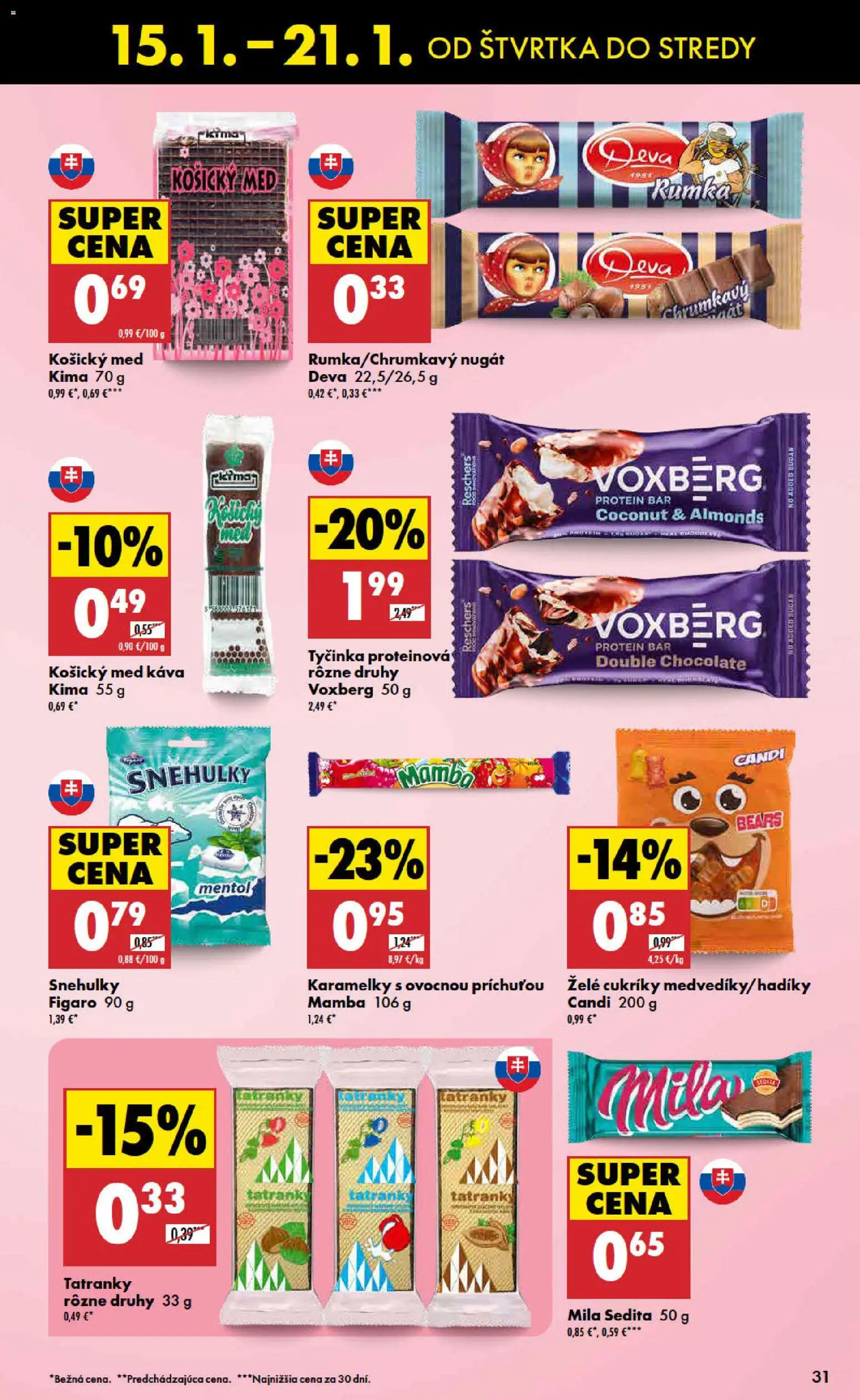 Nové Biedronka akcie – leták je platný od 15.01.2026 | Strana: 31 | Produkty: Káva, Protein, Cukríky, Mila