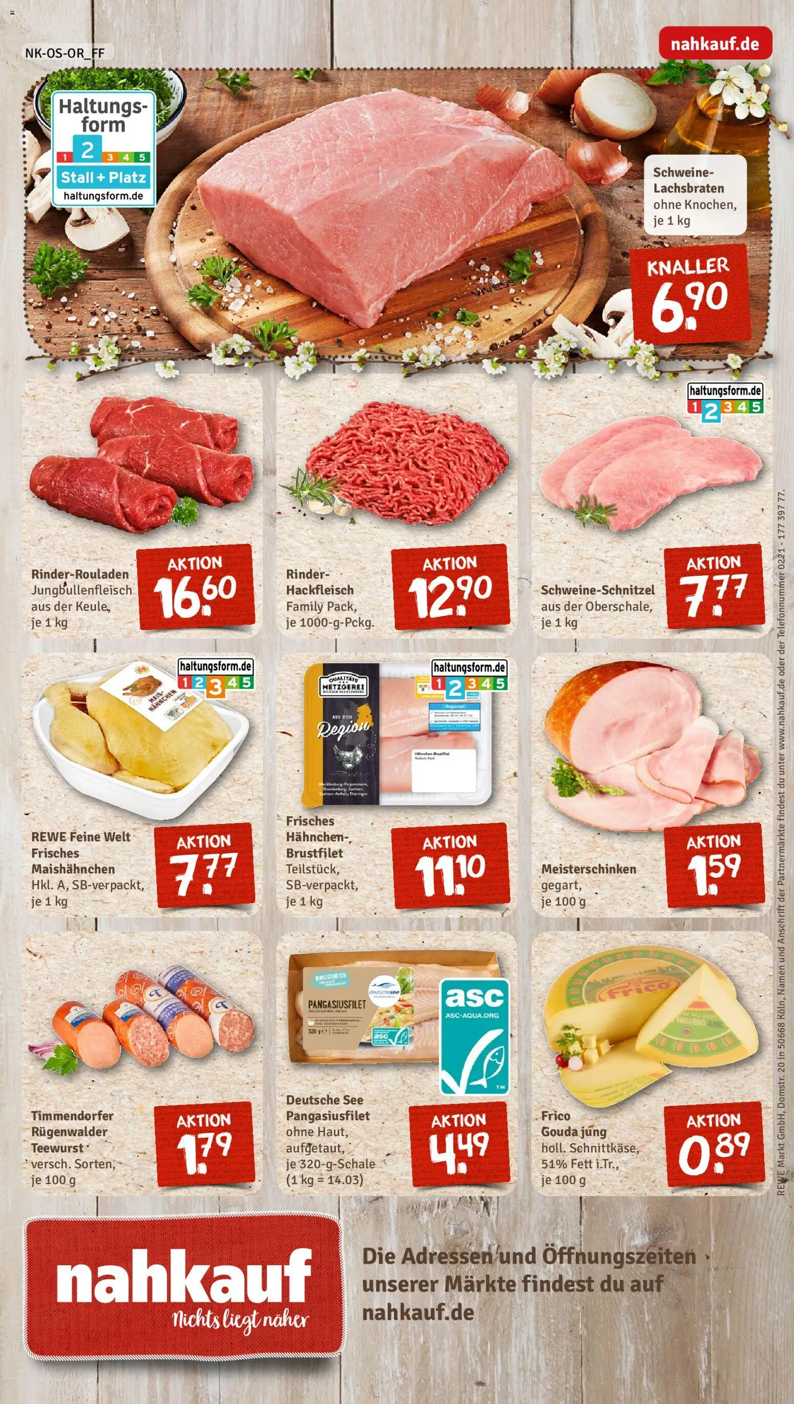 Nahkauf Prospekt – gültig ab 30.03.2026 | Seite: 12 | Produkte: Rinderrouladen, Hahnchen, Gouda, Hackfleisch