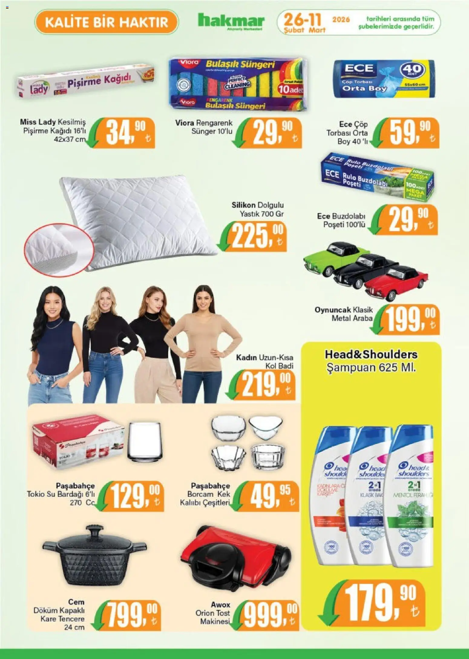 Hakmar Katalog - 26.02.2026 tarihinden itibaren geçerlidir | Sayfa: 6 | Ürünler: Yastık, Çöp torbası, Şampuan, Su bardağı