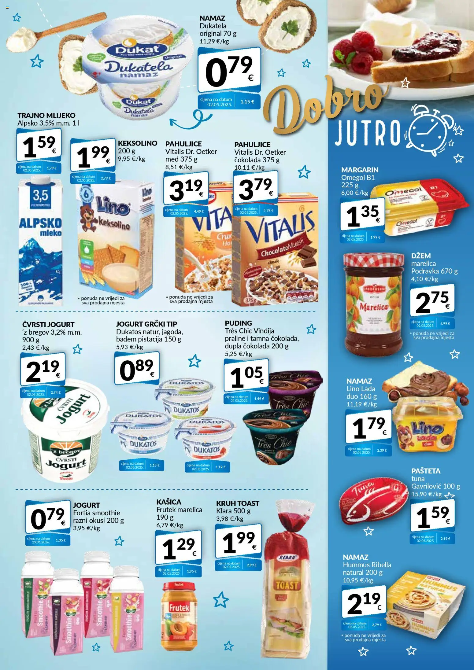 Bakmaz katalog | vrijedi od 11.03.2026 | Stranica: 3 | Proizvodi: Keksolino, Mlijeko, Toast, Pahuljice
