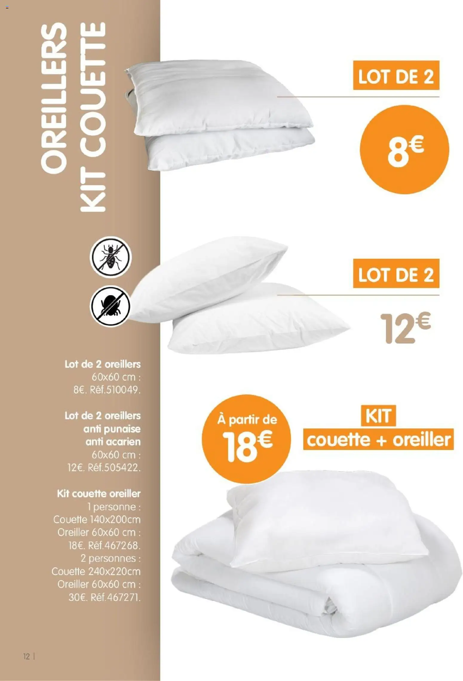 {H1} | Page: 12 | Produits: Oreiller, Couette