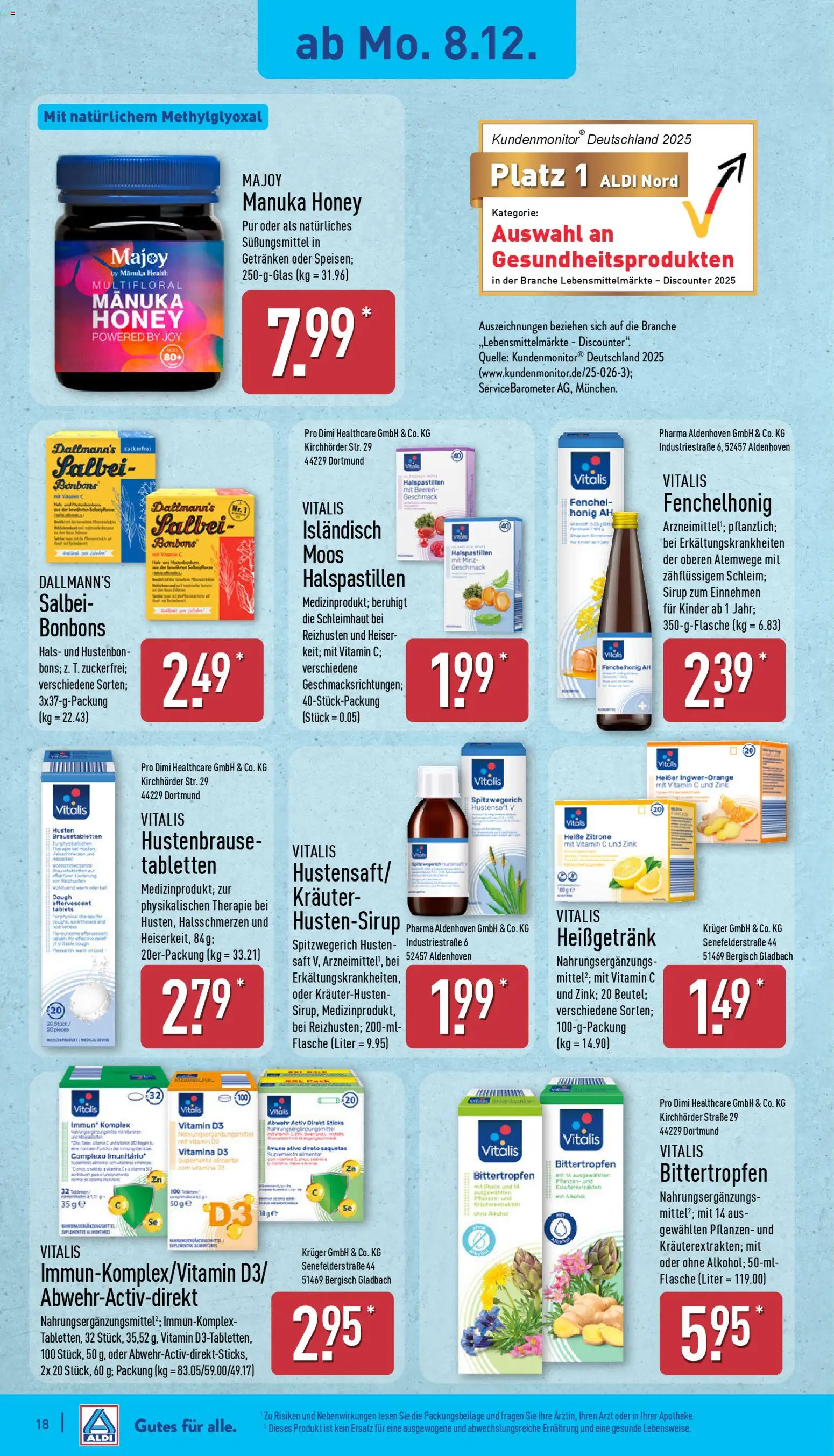 Aldi Prospekt 	 – gültig ab 08.12.2025 | Seite: 18 | Produkte: Sirup, Zitrone, Saft