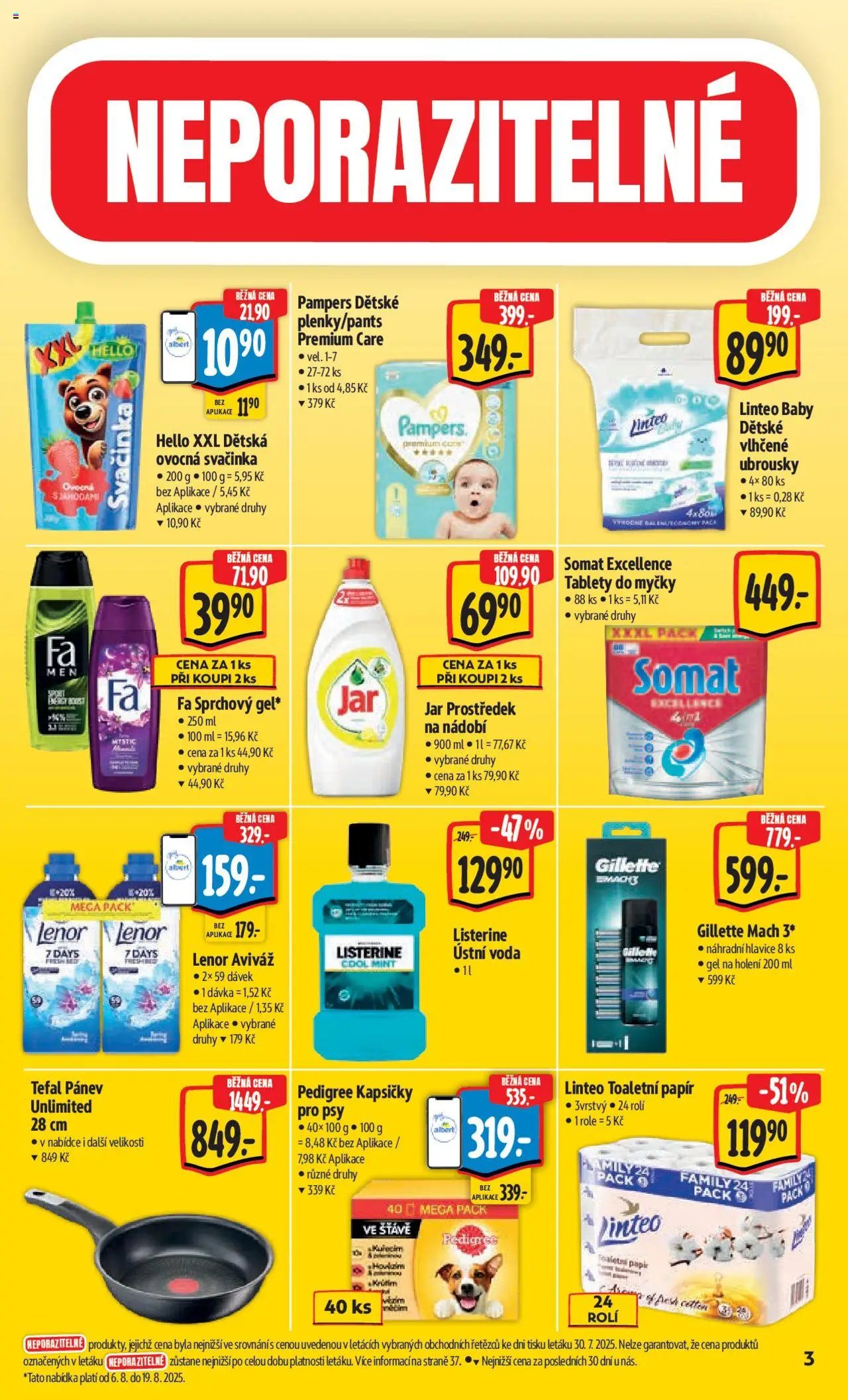 Albert leták - Hypermarket od 06.08.2025 | Strana: 7 | Produkty: Ústní voda, Lenor, Pampers, Somat