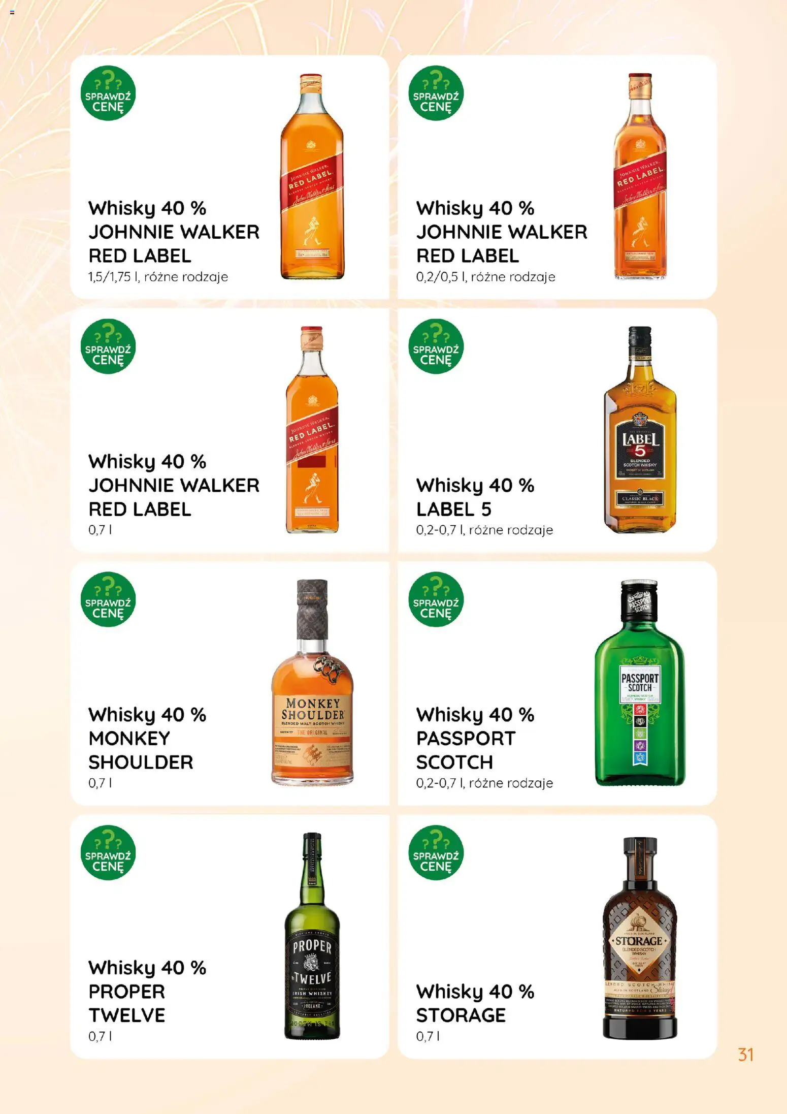 Eurocash Gazetka - Katalog Alkoholowy od 01.01.2026 | Strona: 31 | Produkty: Red label, Black Label, Monkey shoulder, Whisky
