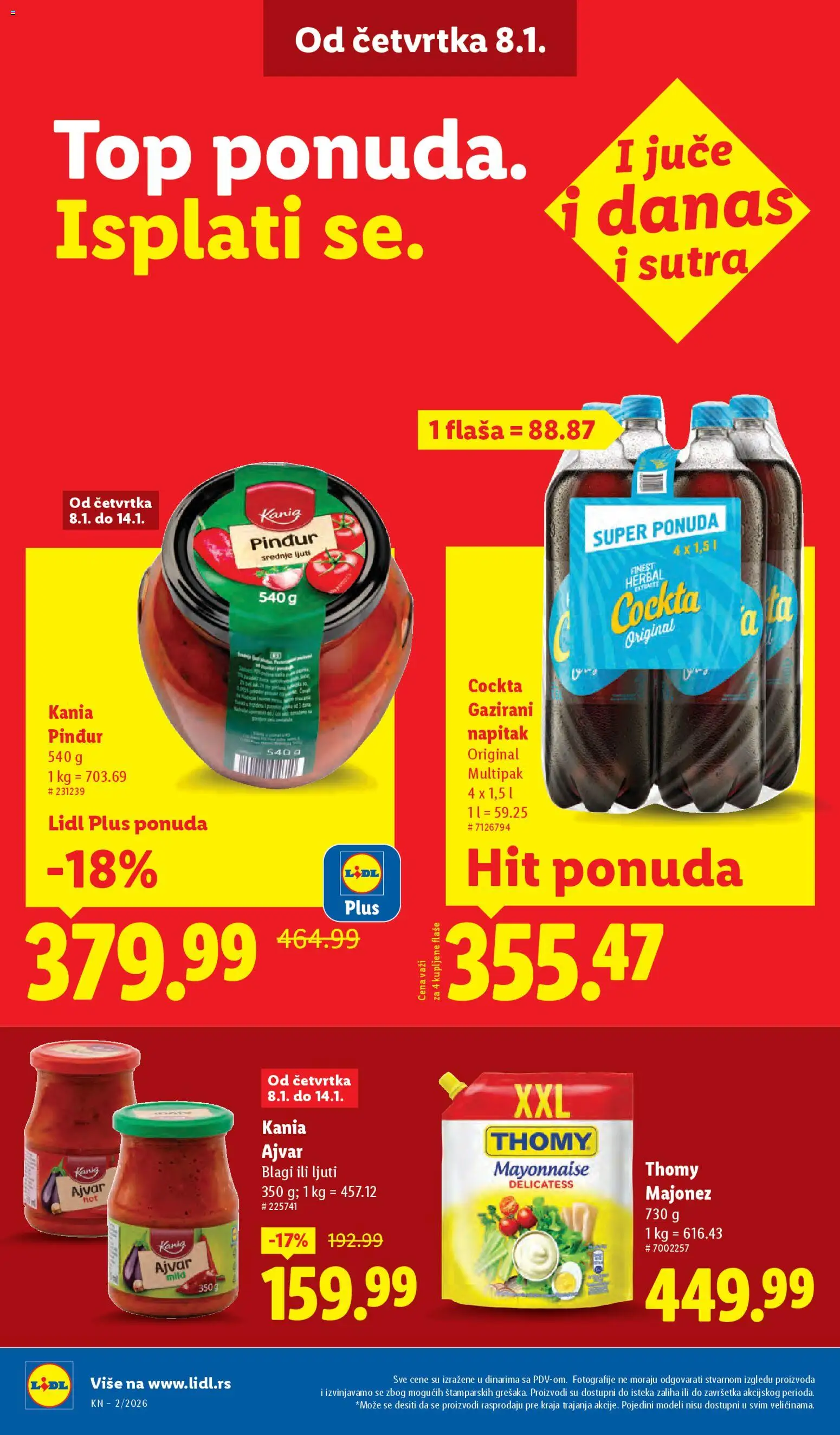 Lidl katalog - važi od 08.01.2026 | Strana: 20 | Proizvode: Majonez, Ajvar
