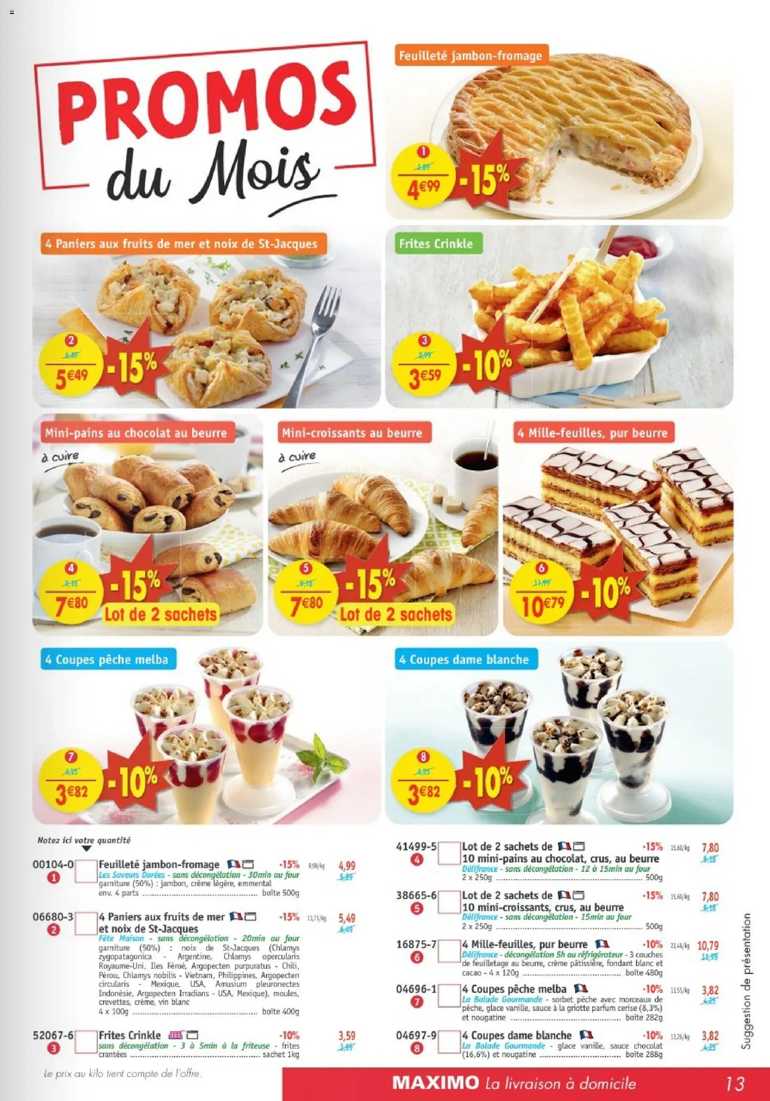 {H1} | Page: 13 | Produits: Fruits de mer, Four, Friteuse, Beurre
