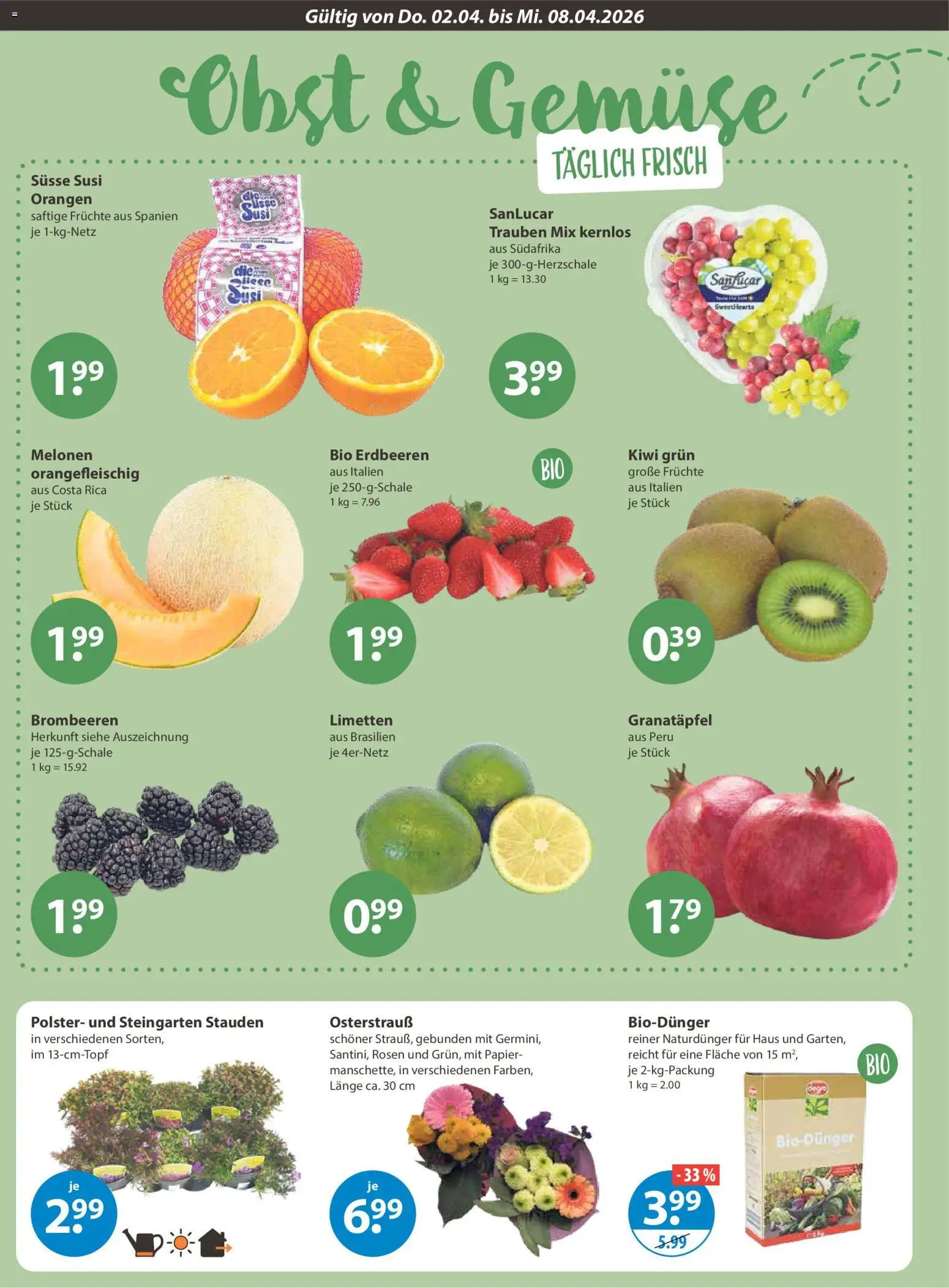 V-Markt Angebote – gültig ab 02.04.2026 | Seite: 4 | Produkte: Granatapfel, Limetten, Gemüse, Obst