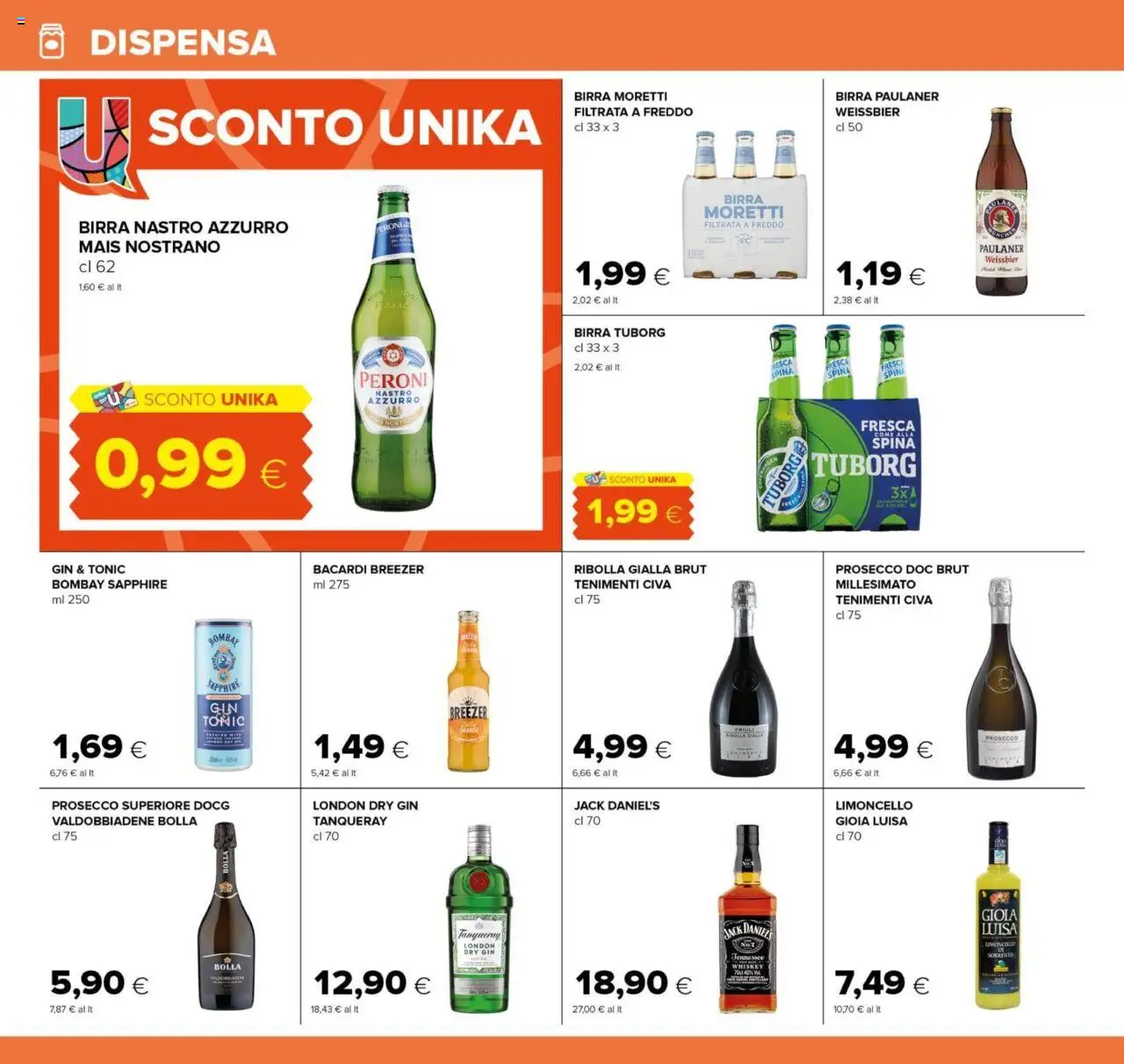 Volantino Oasi del 13.09.2025 | Pagina: 20 | Prodotti: Prosecco, Birra Moretti, Limoncello, Mais