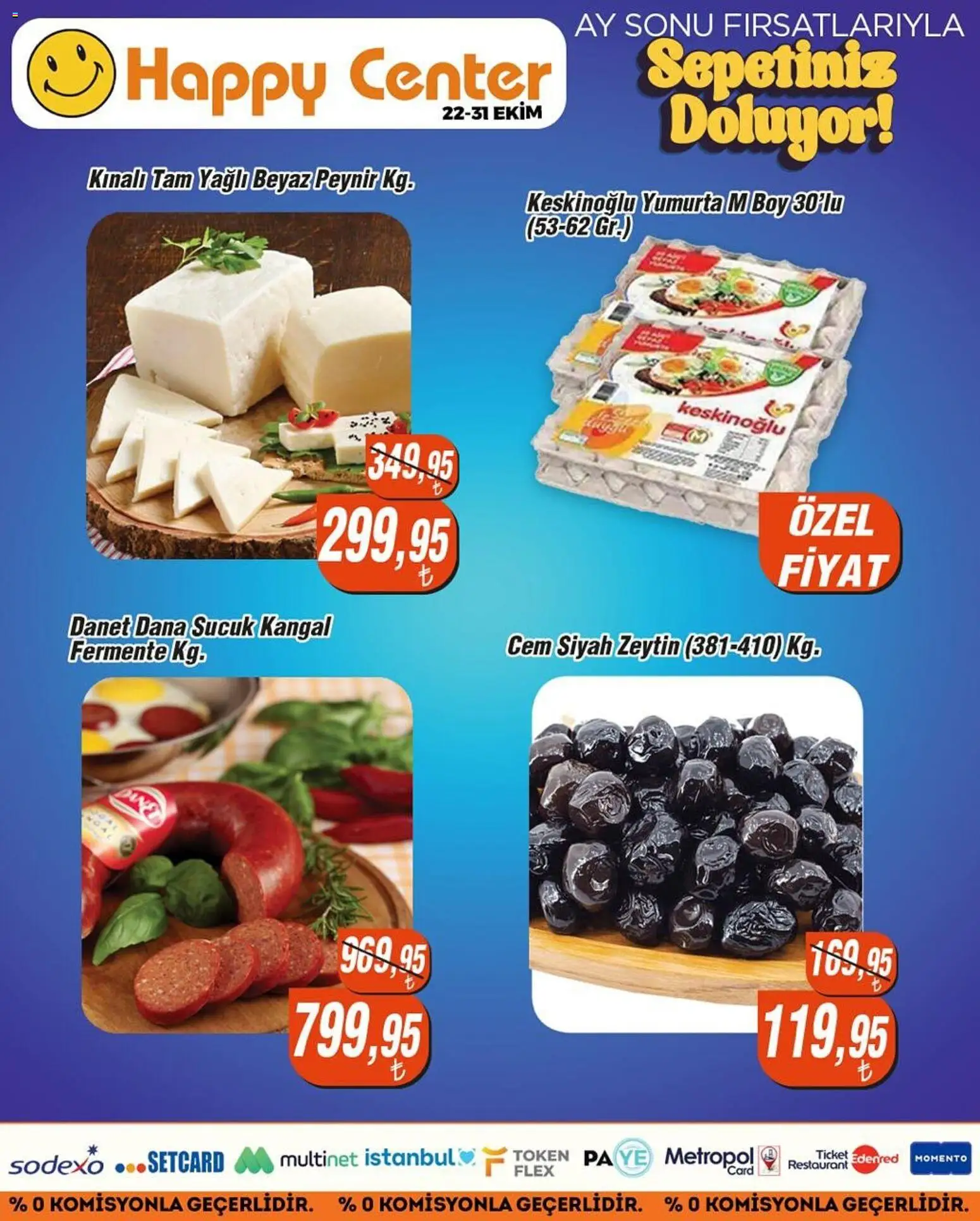 Happy Center Katalog - 22.10.2025 tarihinden itibaren geçerlidir | Sayfa: 1 | Ürünler: Peynir, Yumurta, Zeytin, Sucuk