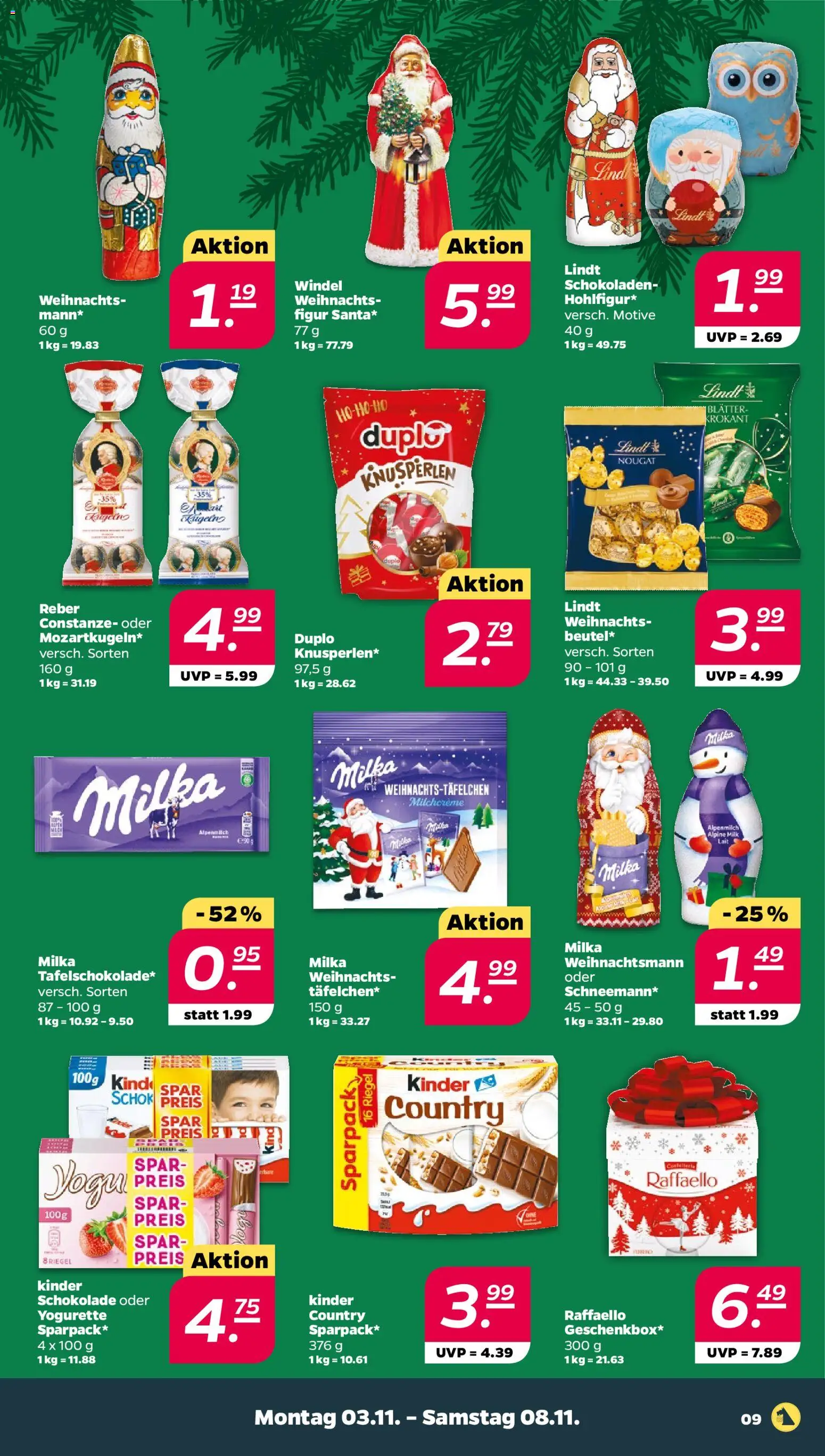 Netto Prospekt 	 – gültig ab 02.11.2025 | Seite: 9 | Produkte: Kinder schokolade, Yogurette, Milka, Lindt