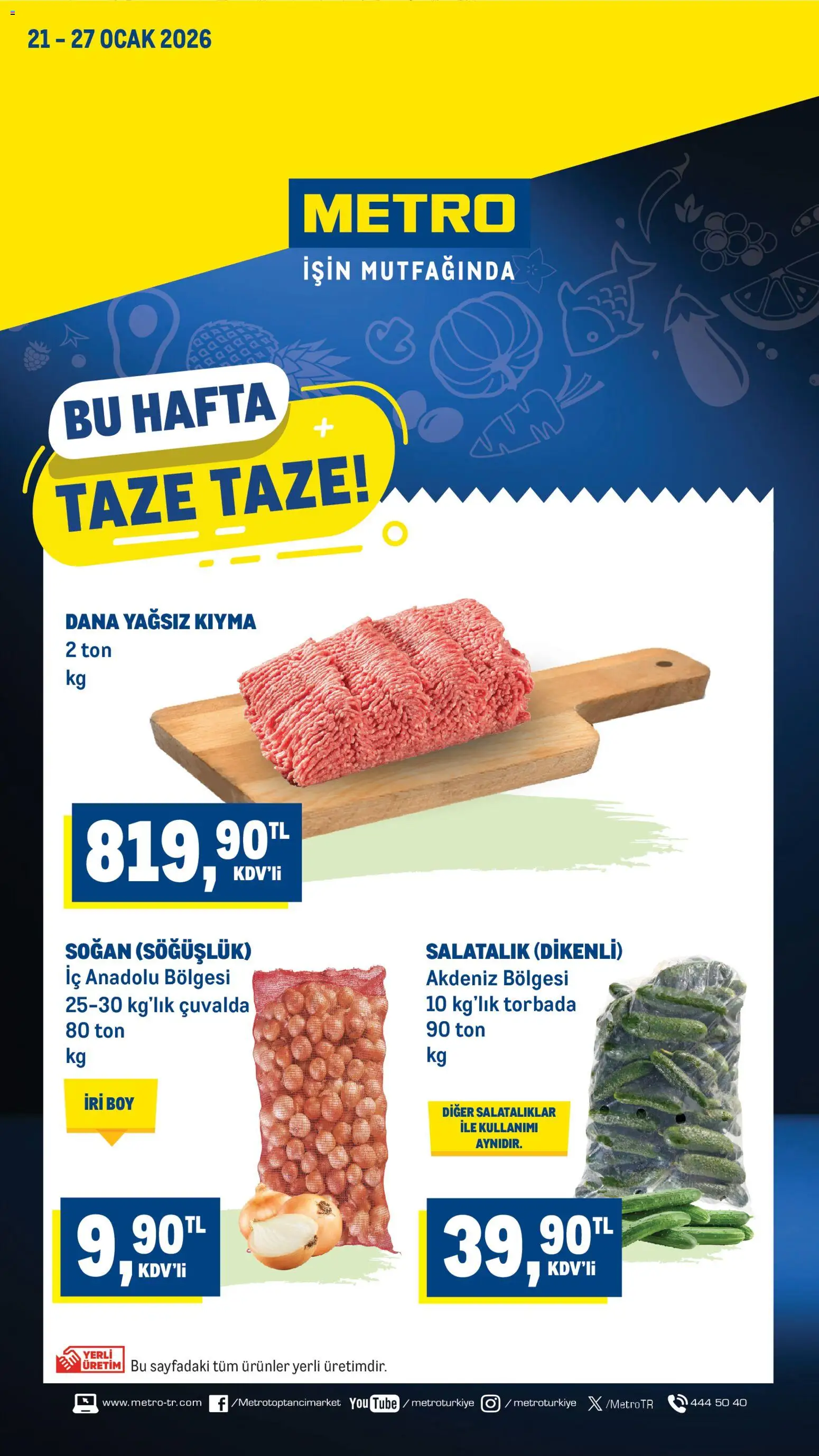 Metro Katalog - 21.01.2026 tarihinden itibaren geçerlidir | Sayfa: 1 | Ürünler: Salatalık, Soğan, Kıyma, Ocak