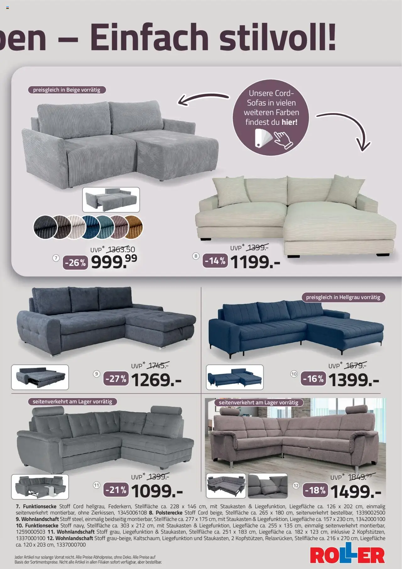 Roller Prospekt 	 – gültig ab 28.09.2025 | Seite: 13 | Produkte: Wohnlandschaft