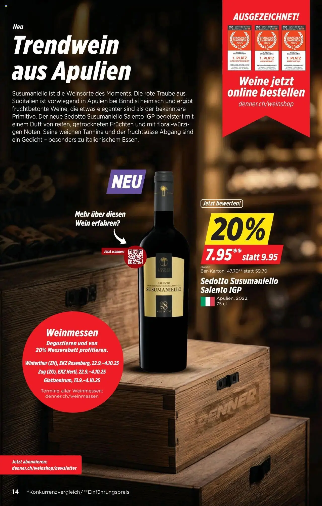 Denner Aktionen – gültig ab 30.09.2025 | Seite: 14 | Produkte: Duft, Wein
